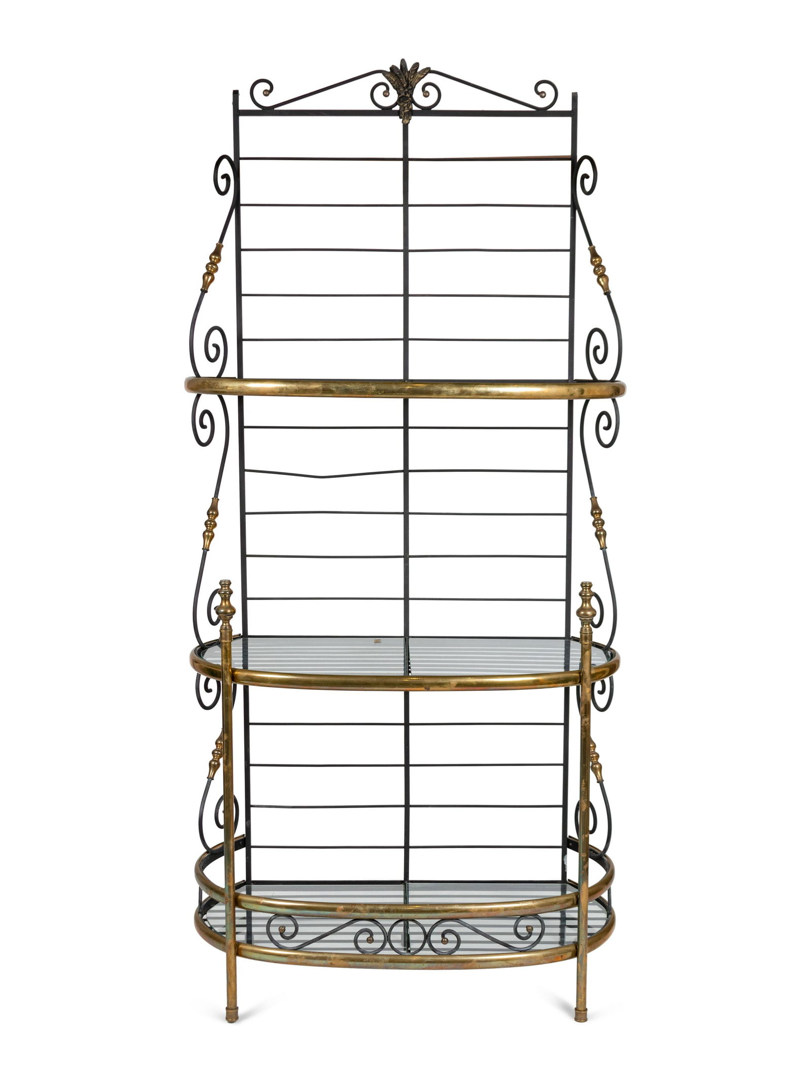 A French Brass and Iron Baker's Rack Height 76 x width (1 of 2)