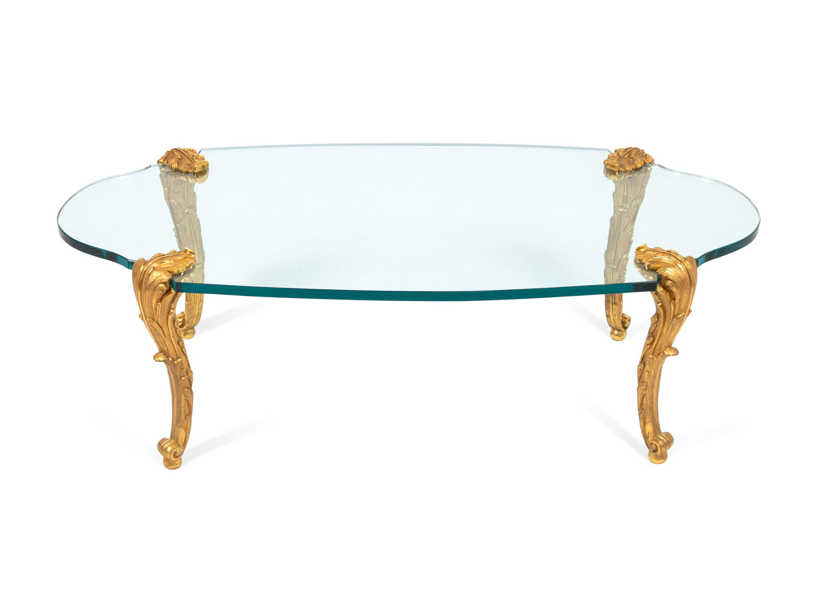 A Rococo Style Gilt-Bronze and Plate Glass Cocktail (1 of 2)