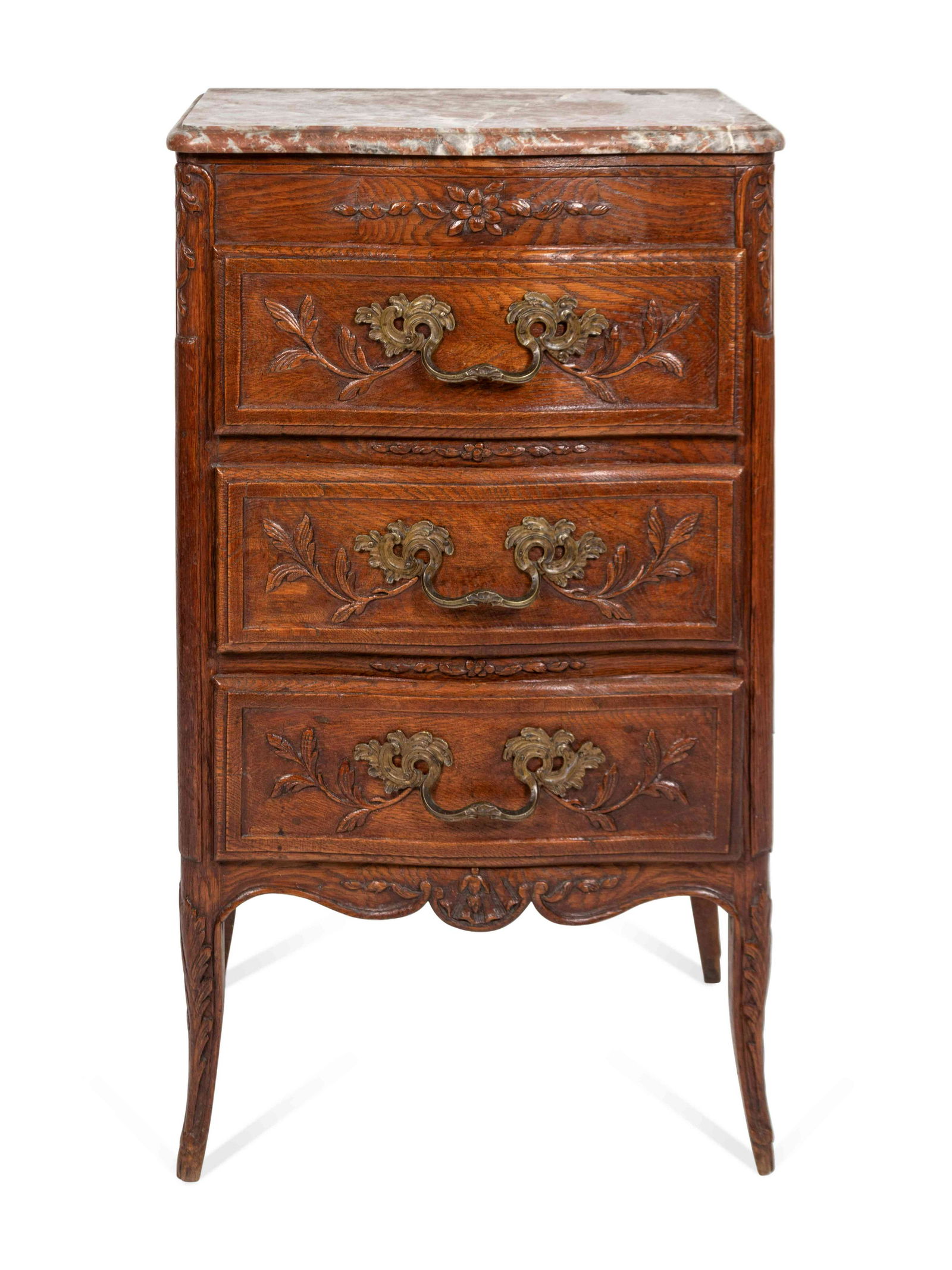 A Louis XV Style Chestnut Marble-Top Side Chest Height (1 of 2)