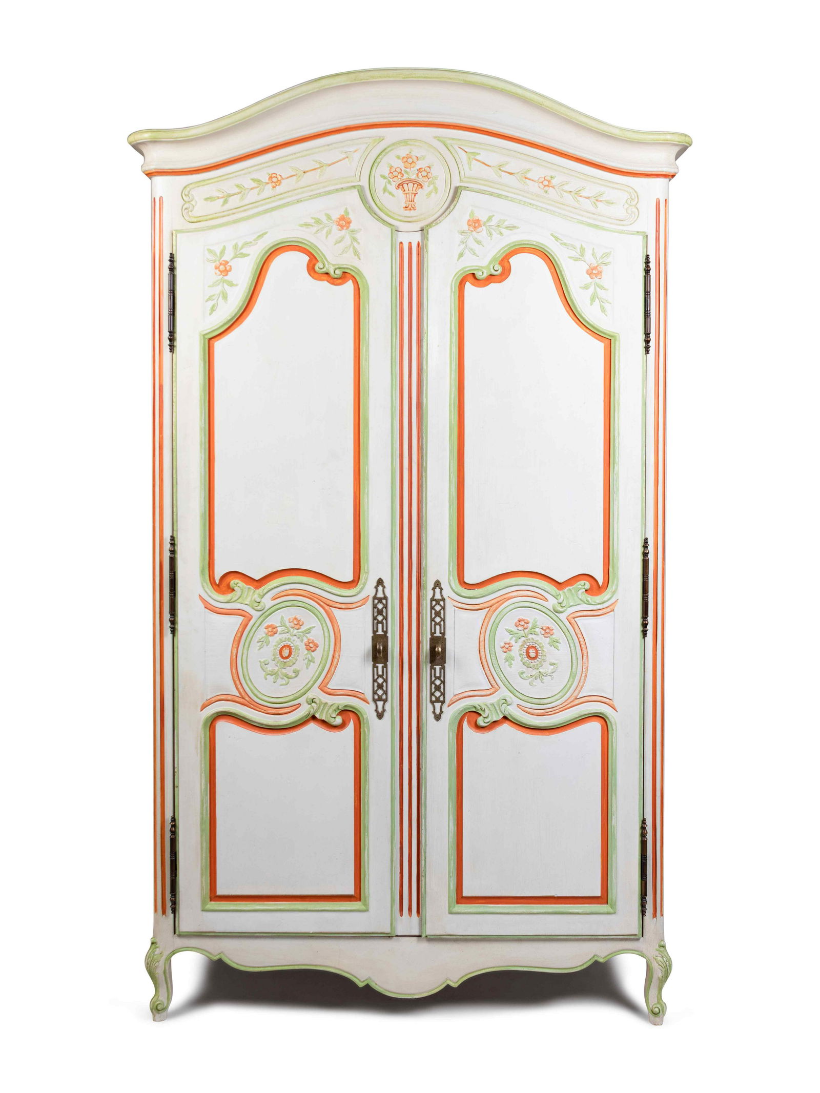A Louis XV Style Painted Armoire Height 82 1/2 x width (1 of 2)