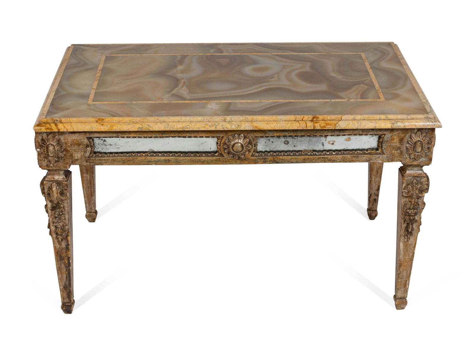 An Italian Neoclassical Style Onyx and Painted Wood Low (1 of 3)