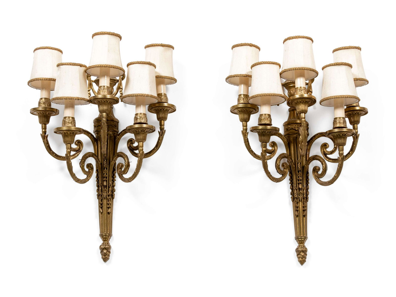 A Pair of Louis XVI Style Gilt-Bronze Five-Light (1 of 2)
