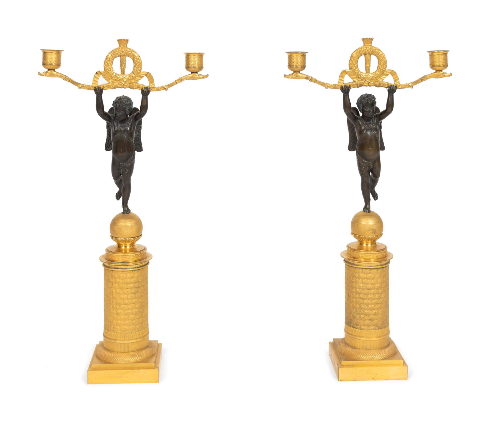 A Pair of Empire Style Parcel-Gilt and Patinated Bronze (1 of 2)