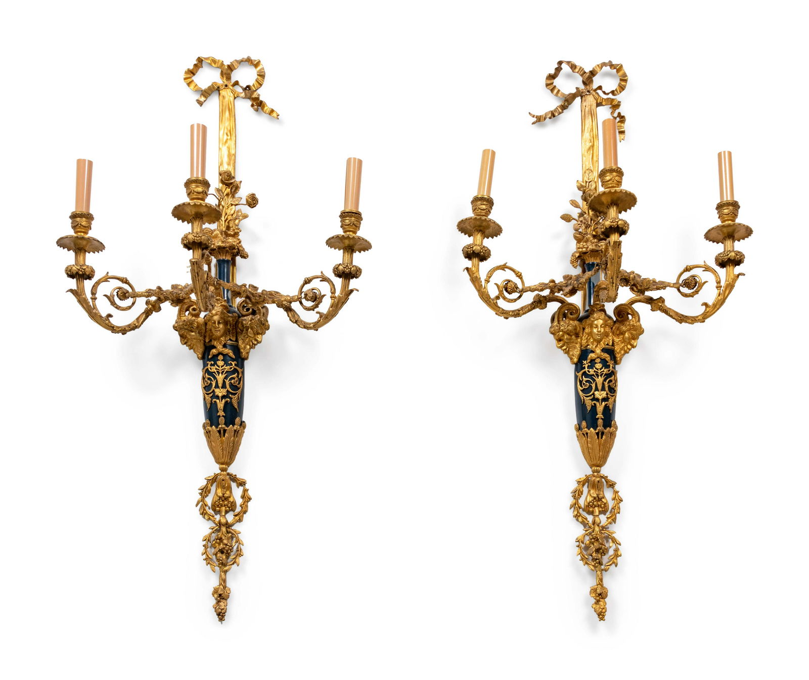 A Pair of Louis XVI Style Part Ebonized and Gilt-Bronze (1 of 3)