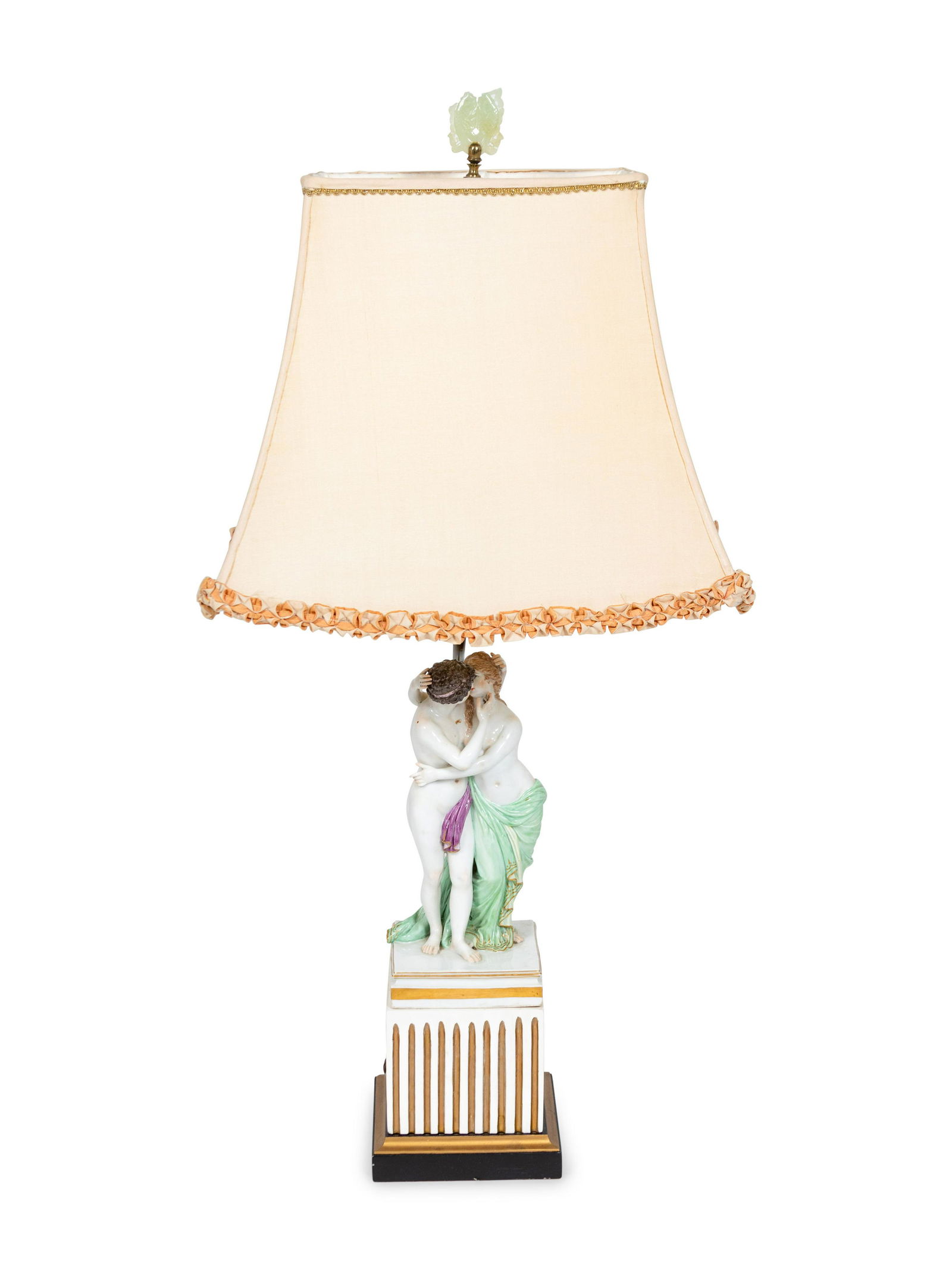 A Continental Porcelain Figural Group Mounted as a Lamp (1 of 3)