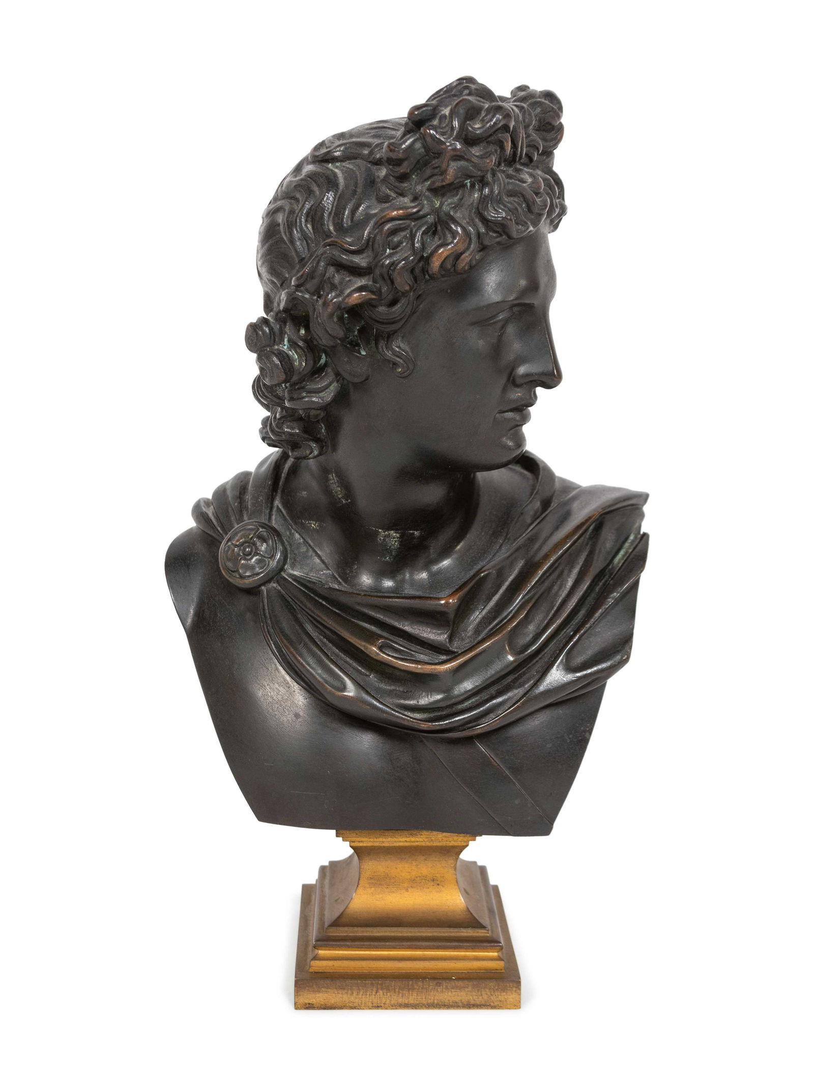A French Patinated Bronze Bust of Apollo Belvedere (1 of 2)