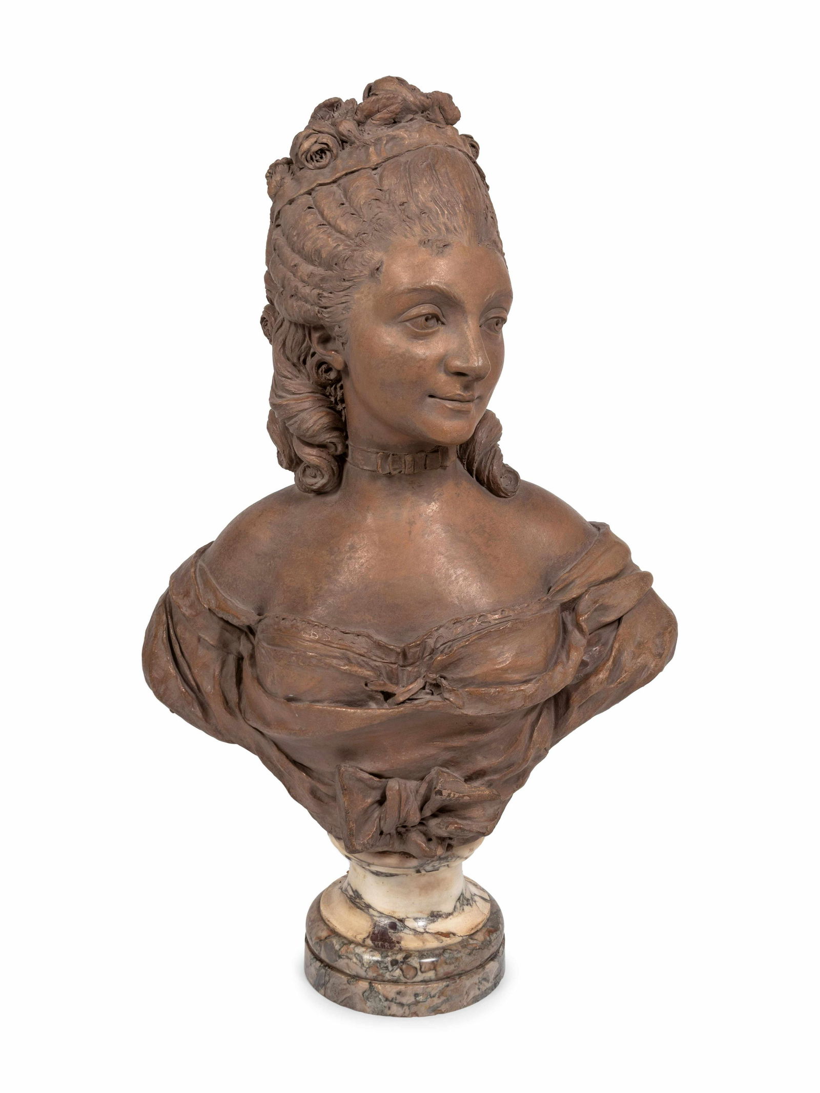 A French Terracotta Bust of a Woman Height 26 1/2 x (1 of 3)