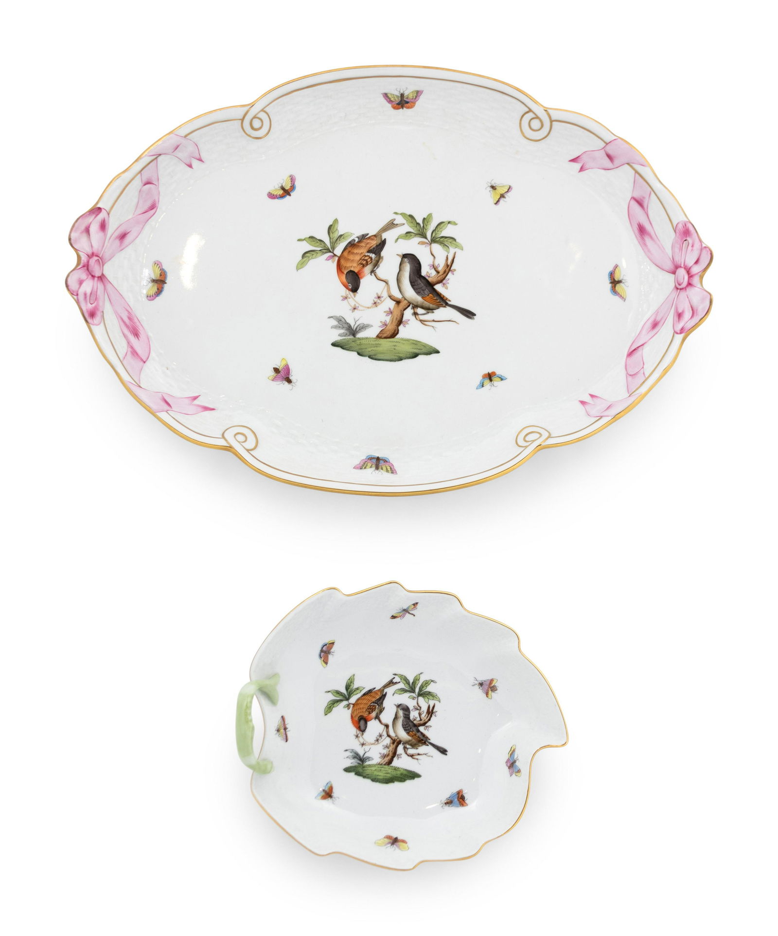 Two Herend Porcelain Articles Length of tray 16 x width (1 of 3)