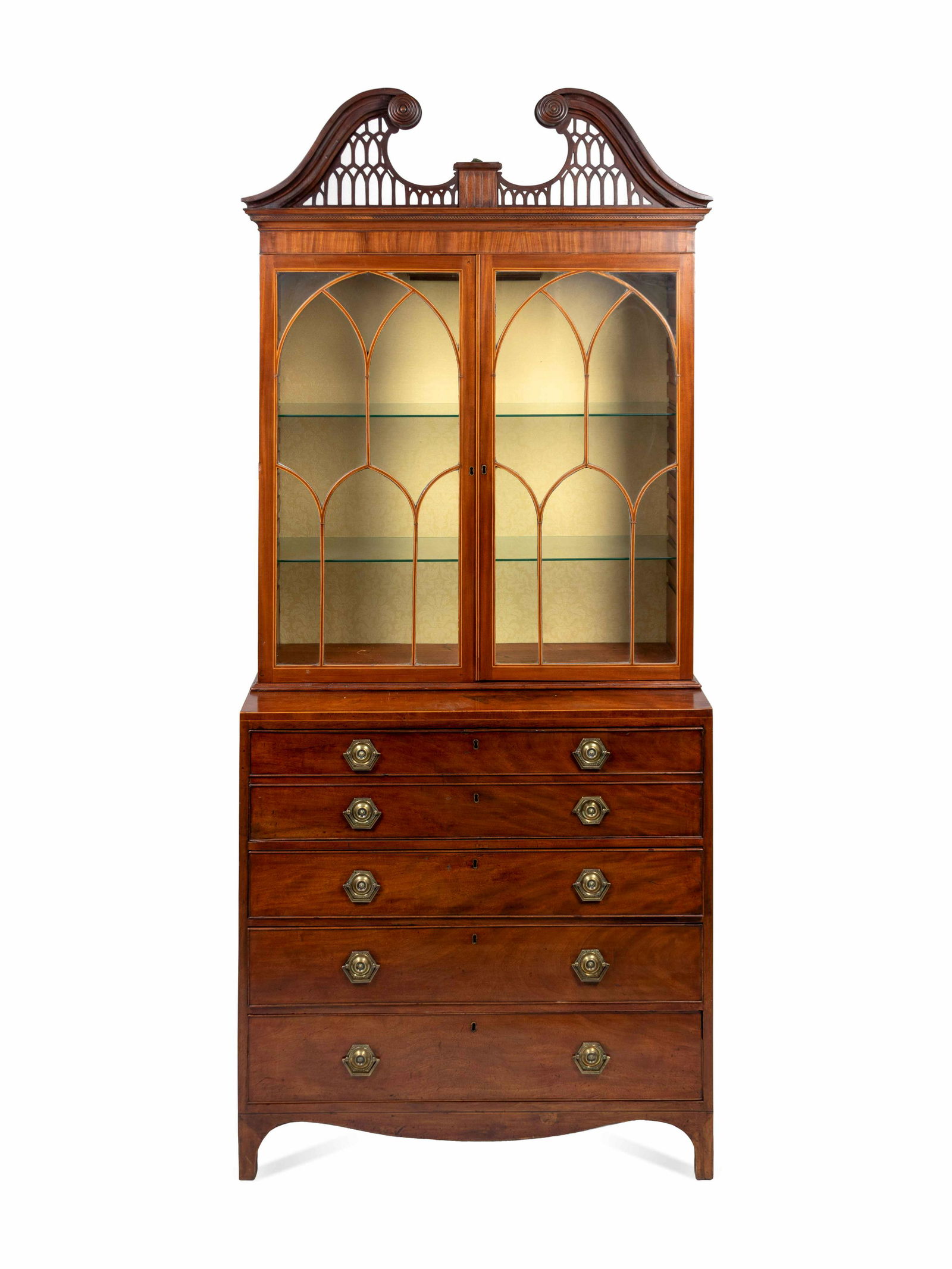 A George III Style Mahogany Secretary Bookcase Height (1 of 2)