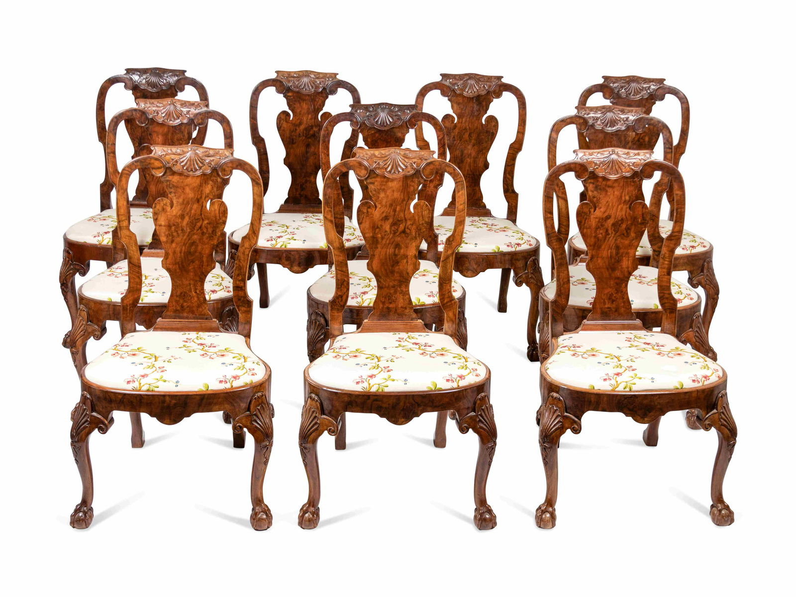 A Set of Ten George II Style Walnut Dining Chairs (1 of 2)