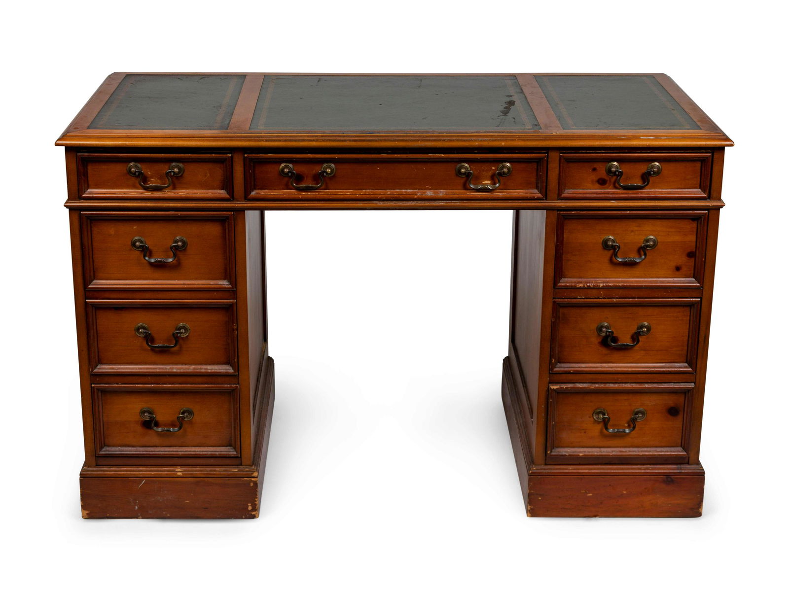 A Georgian Style Pedestal Desk Height 30 1/2 x width 48 (1 of 3)