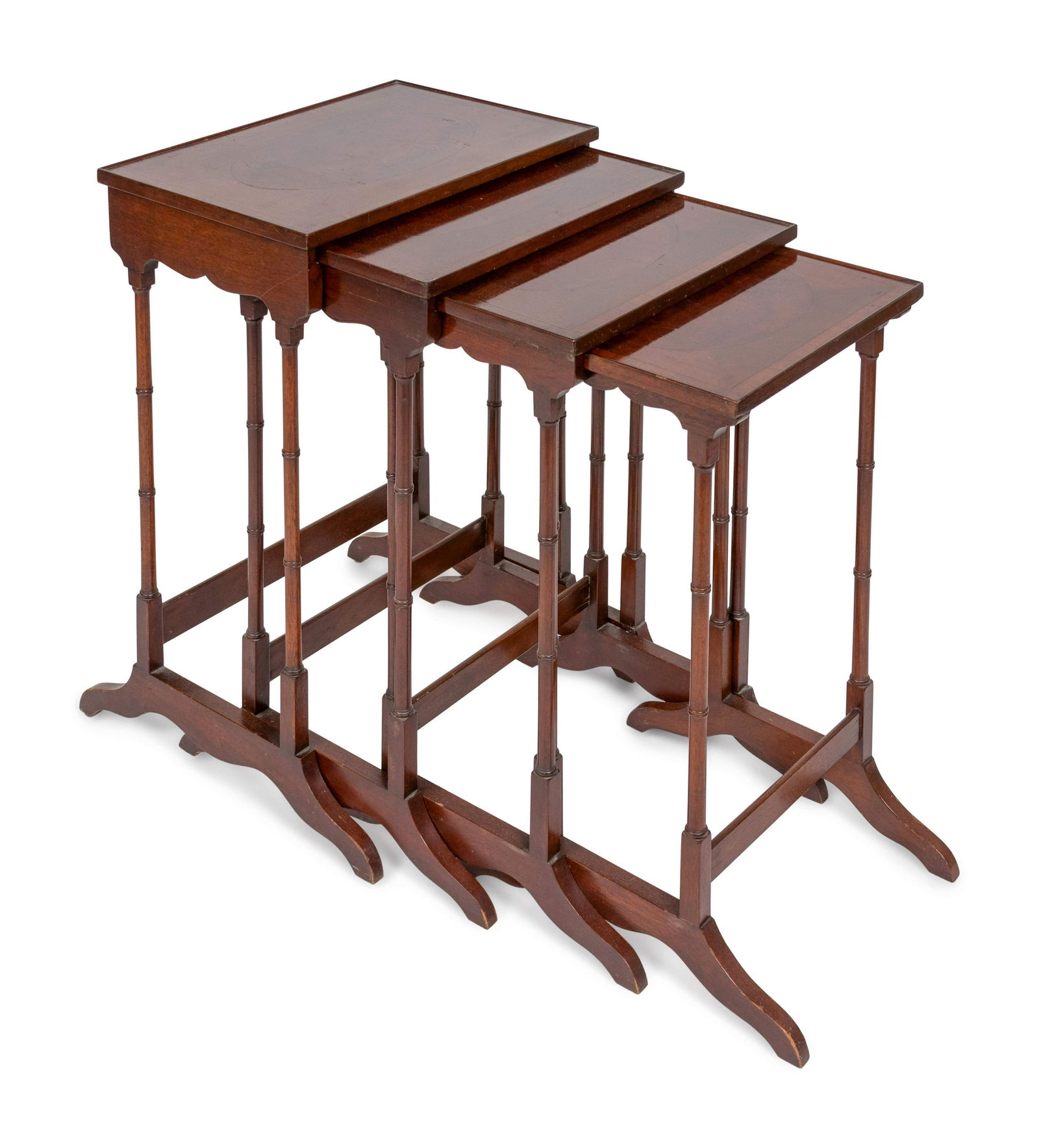 A Set of Four Regency Style Mahogany Nesting Tables (1 of 2)