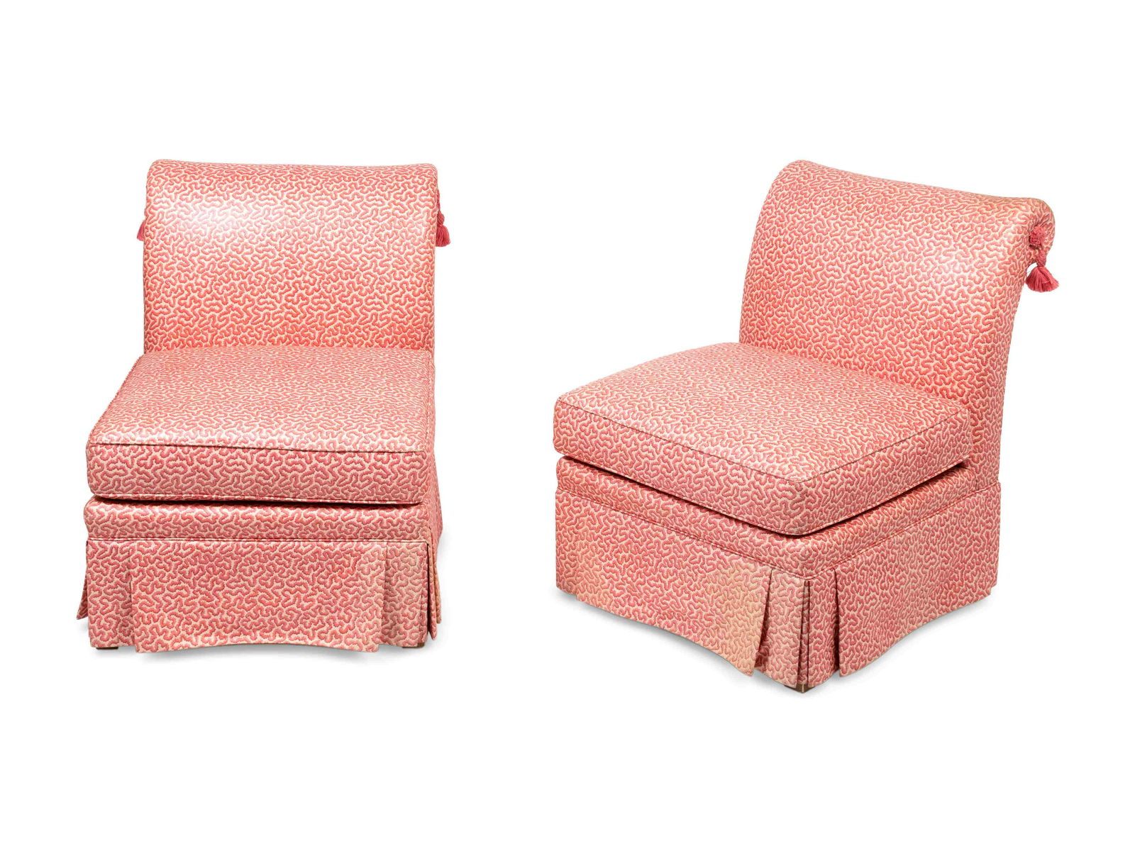 A Pair of Chintz Upholstered Slipper Chairs Height 31 (1 of 1)