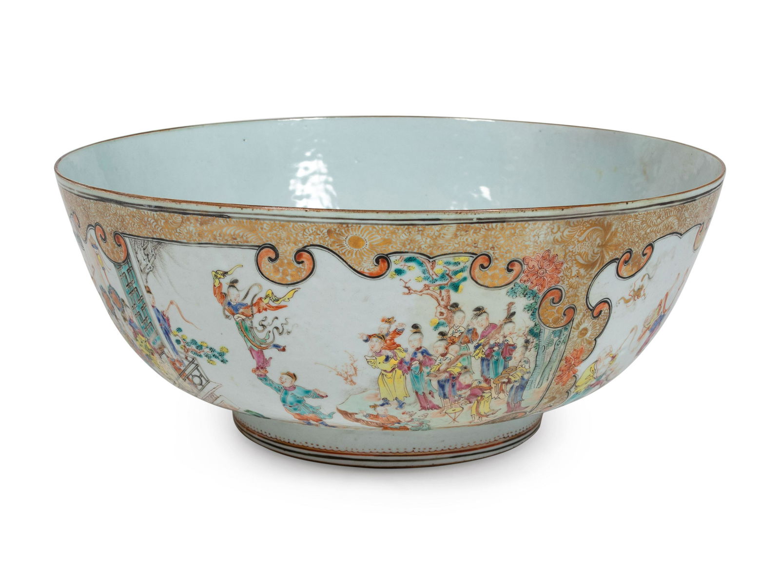 A Chinese Famille Rose Porcelain Large Punchbowl Height (1 of 3)