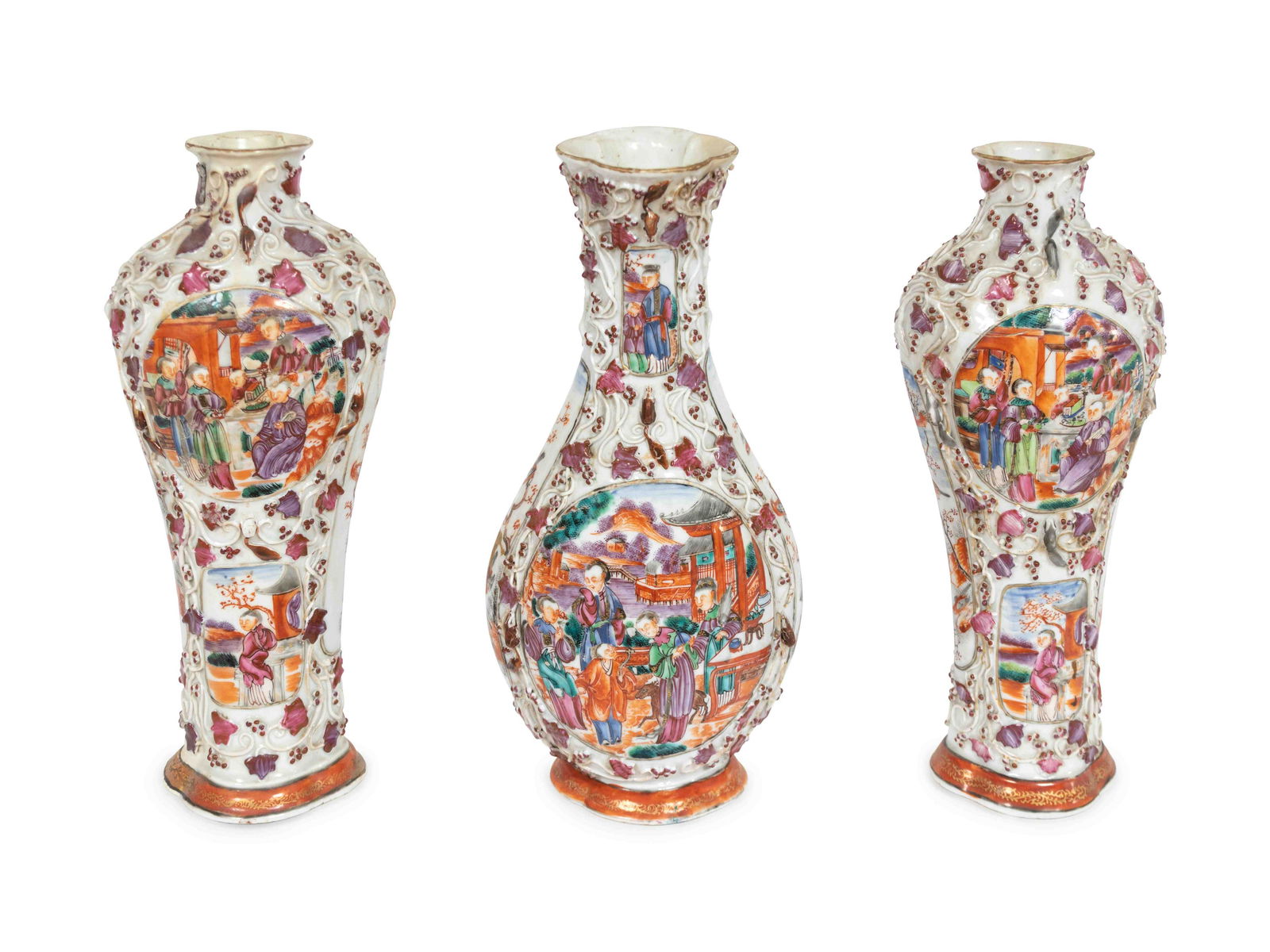 A Chinese Export Mandarin Palette Assembled Three-Piece (1 of 2)