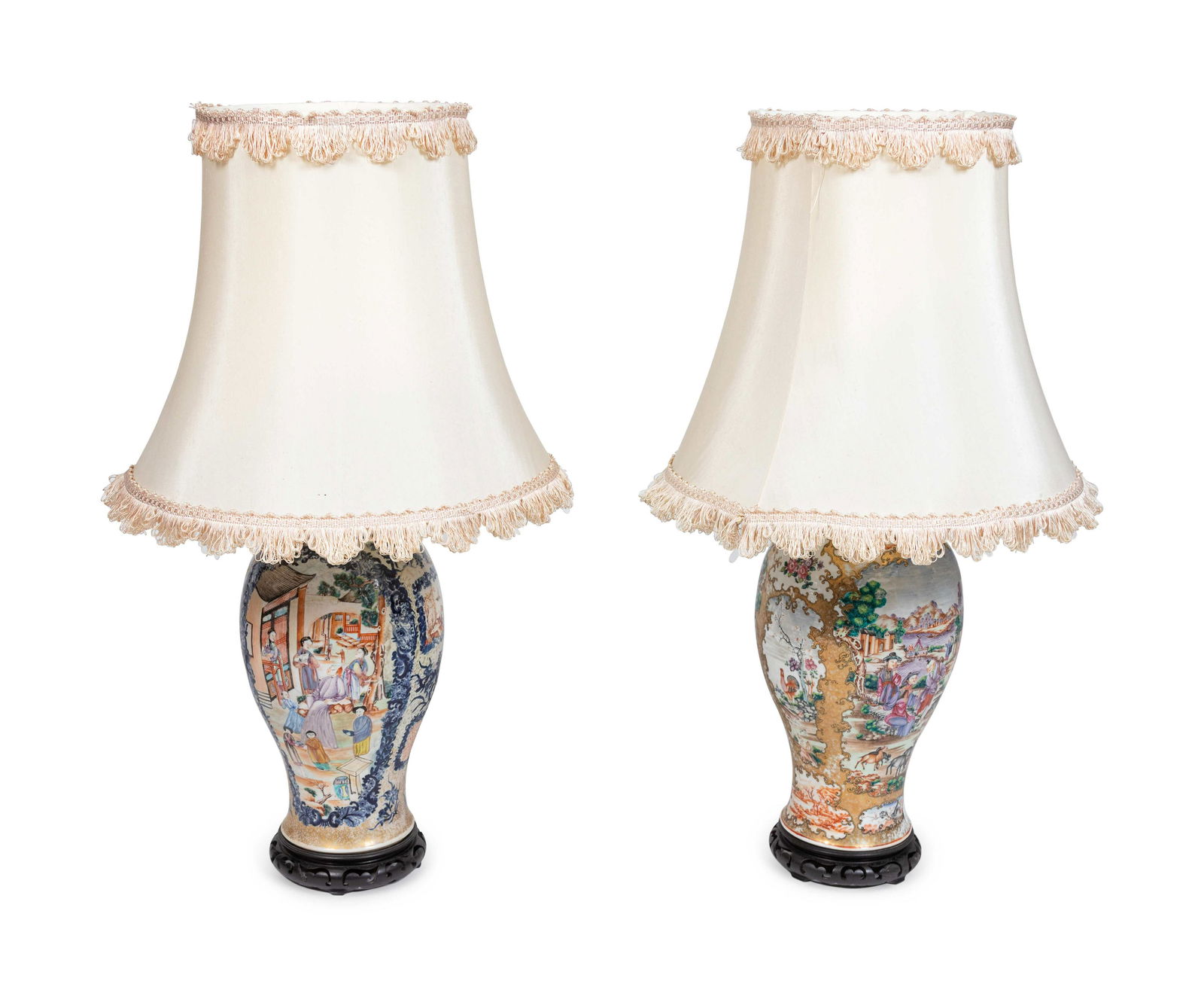 Two Similar Chinese Famille Rose Porcelain Vases (1 of 7)
