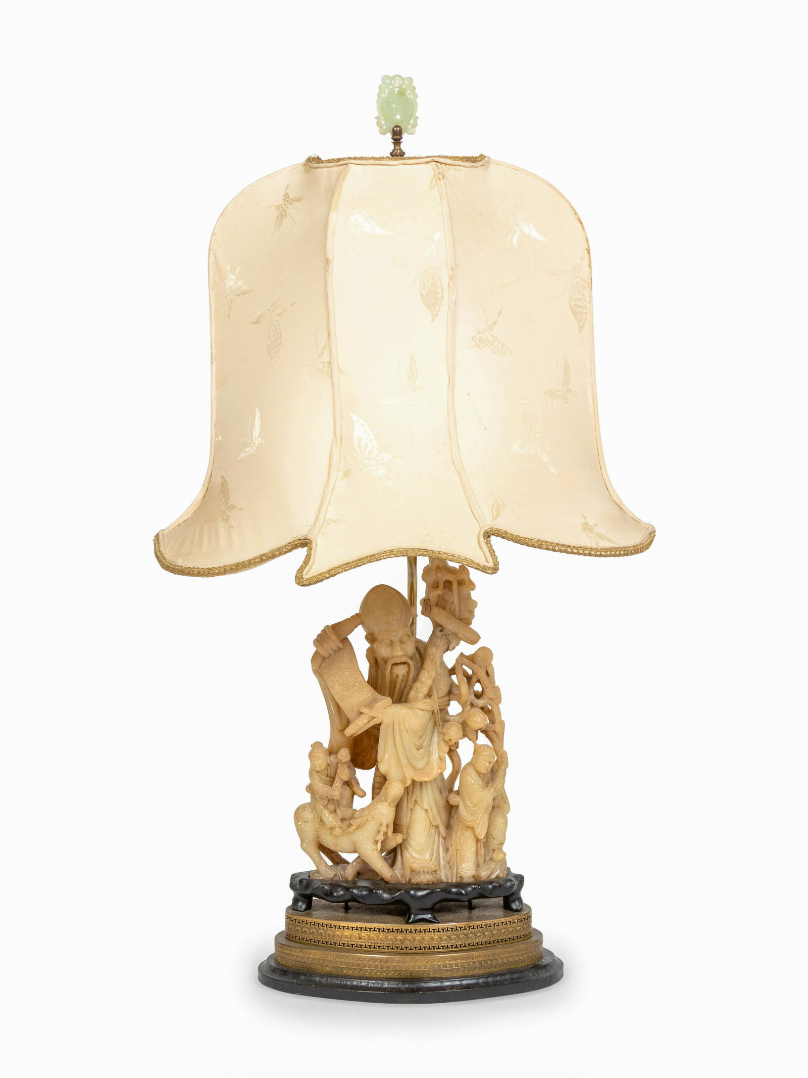 A Chinese Carved Soapstone Figure of Lohan Height 13 (1 of 3)