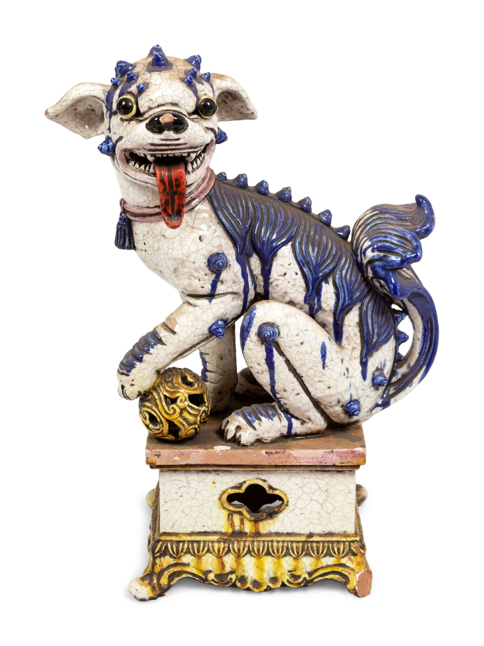 A Chinese Glazed Pottery Guardian Dog Height 15 1/2 x (1 of 3)