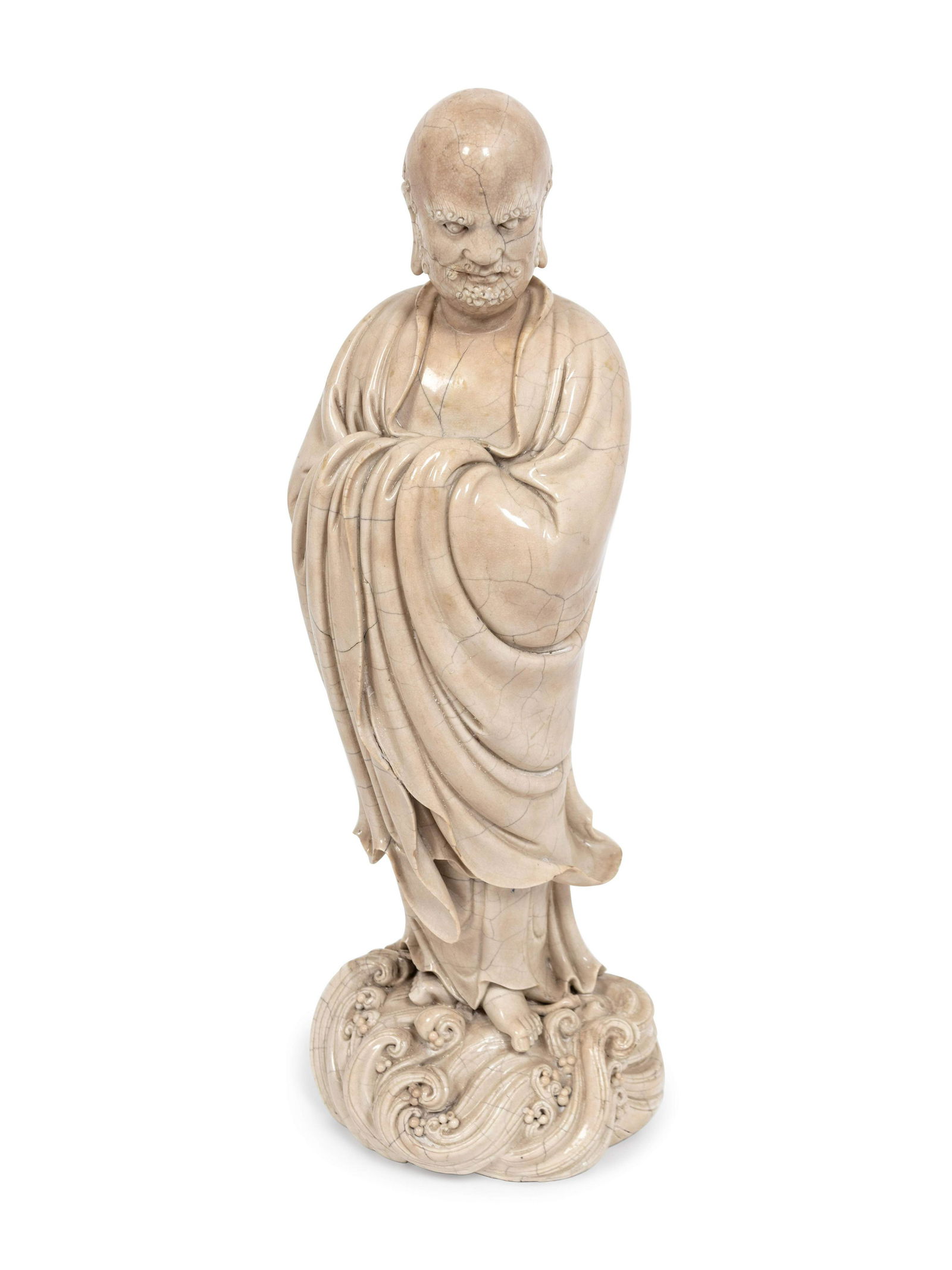 A Chinese Blanc de Chine Porcelain Figure of a Lohan (1 of 4)