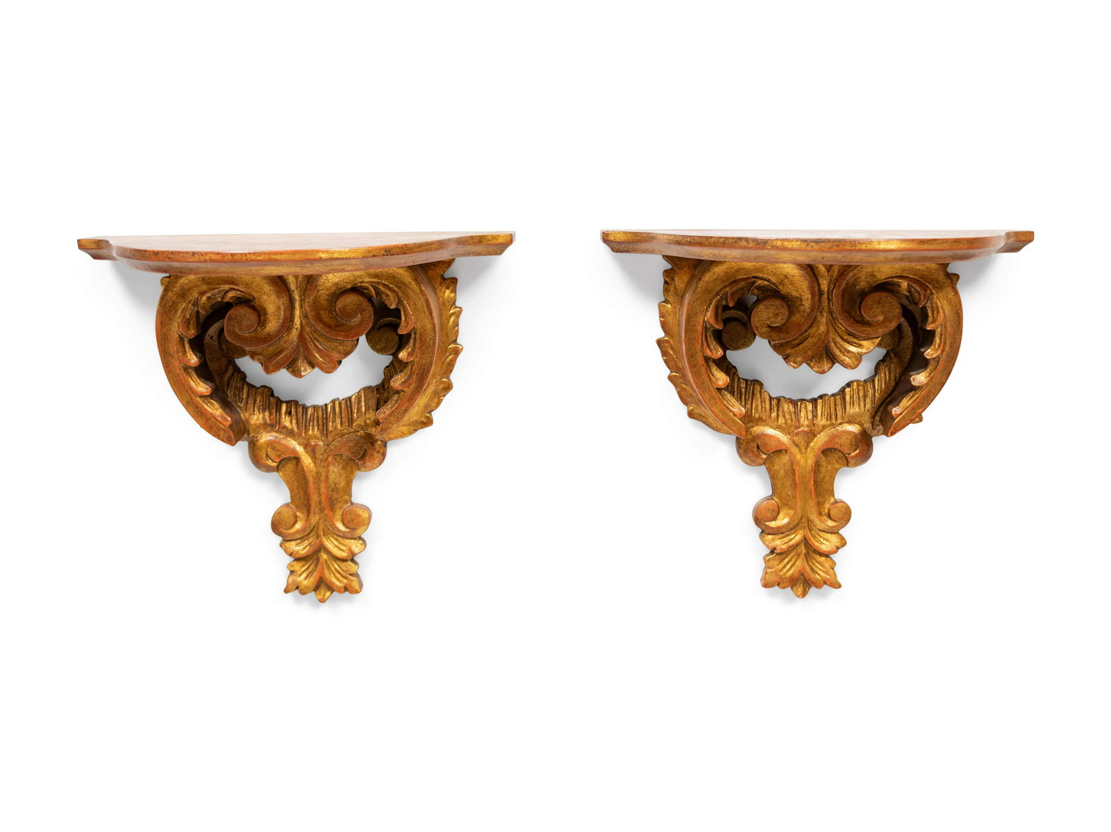 A Pair of Giltwood Wall Brackets Height 12 x width 13 x (1 of 2)