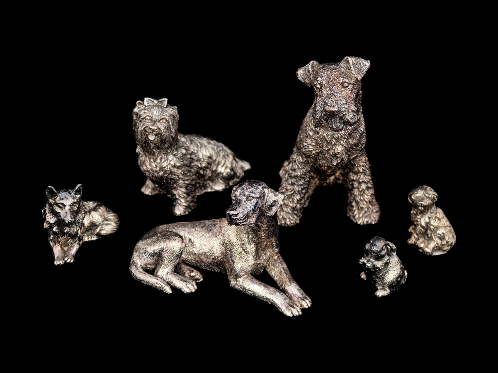 A Collection of Six Silver or Silvered Metal Animal (1 of 1)