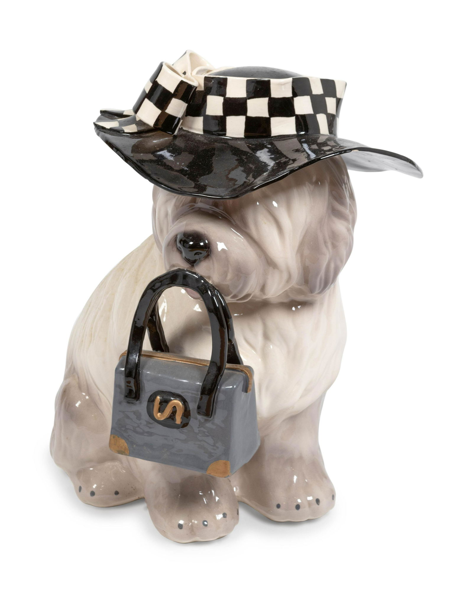 A Glazed Ceramic Dog Figure Height 19 inches. (1 of 2)