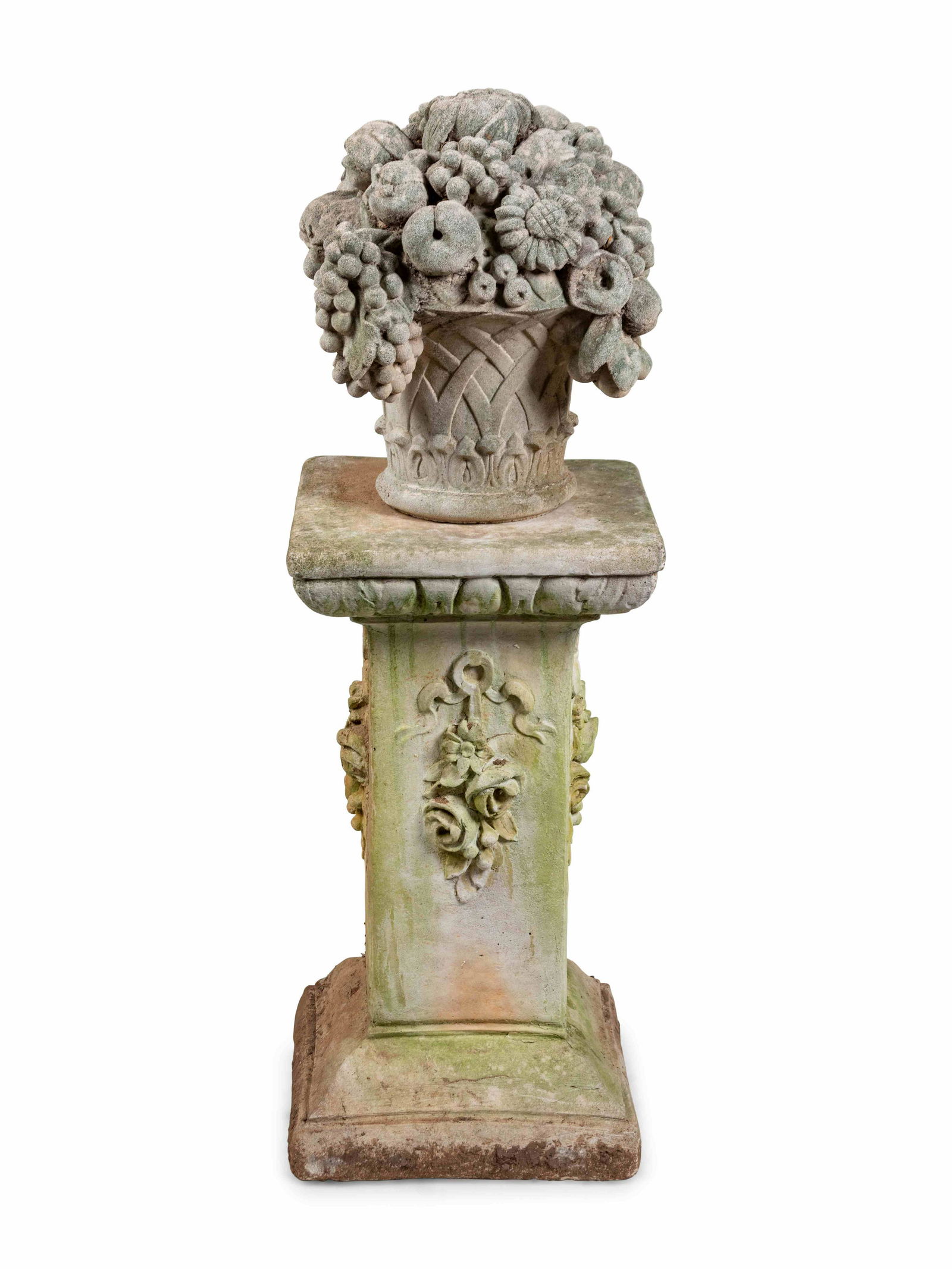 A Cast Stone Garden Ornament and Pedestal Overall (1 of 2)