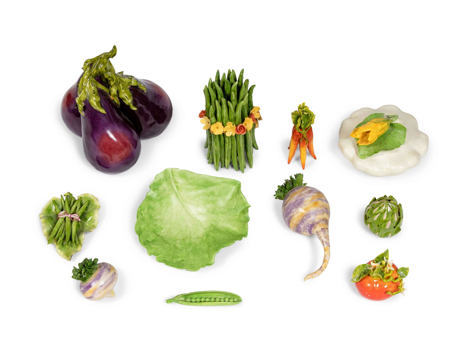 A Collection of Eleven Ceramic Vegetables Height of (1 of 1)