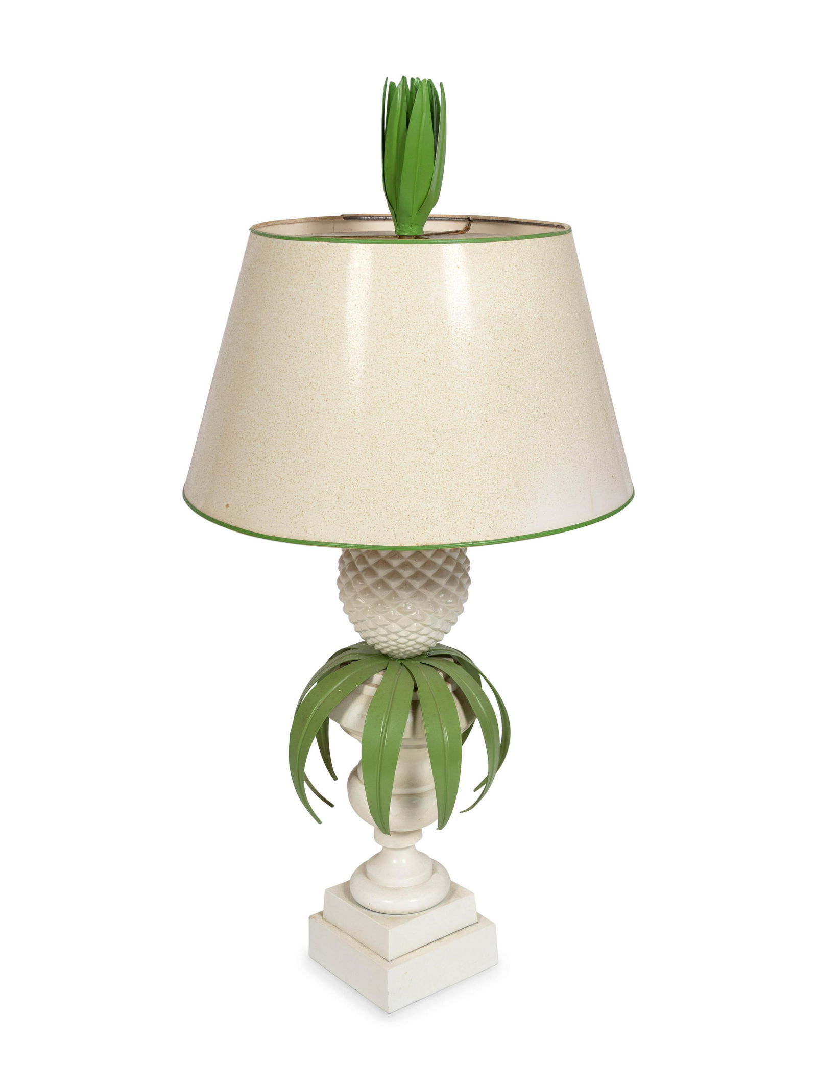 A Tole and Ceramic Pineapple Lamp Height 23 1/2 x width (1 of 1)