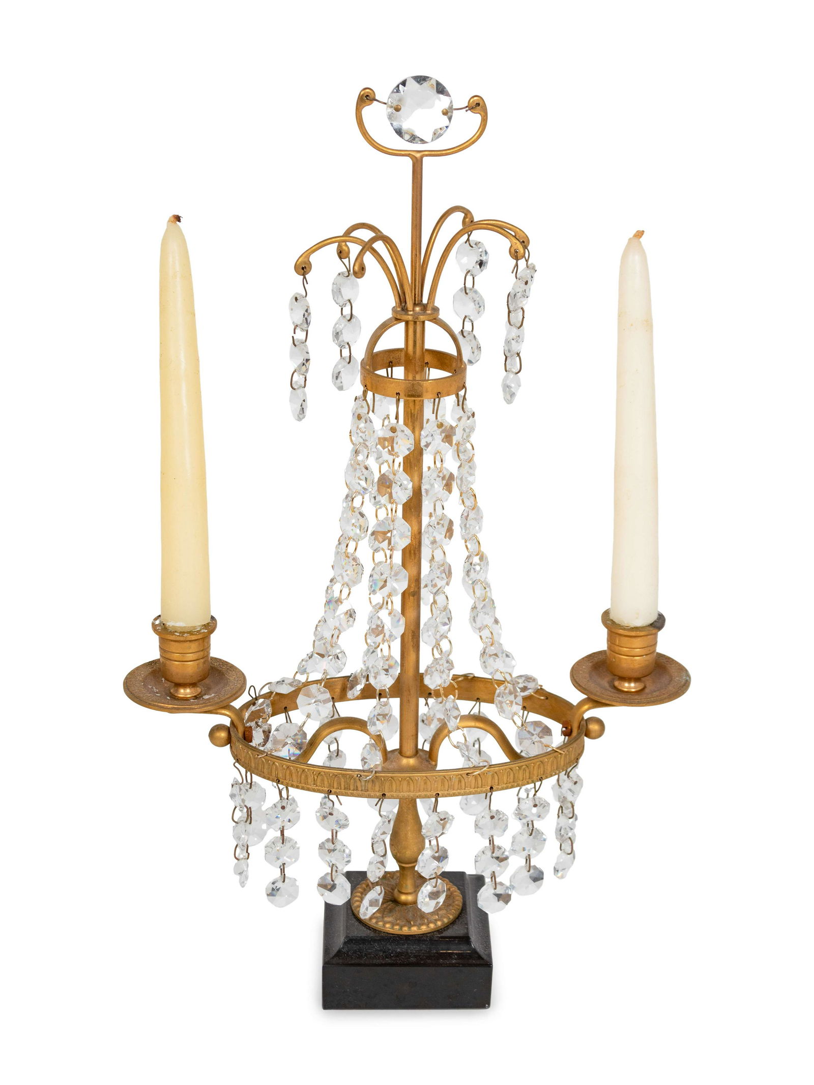 A Two-Light Candelabrum Height 15 x width 9 inches. (1 of 2)
