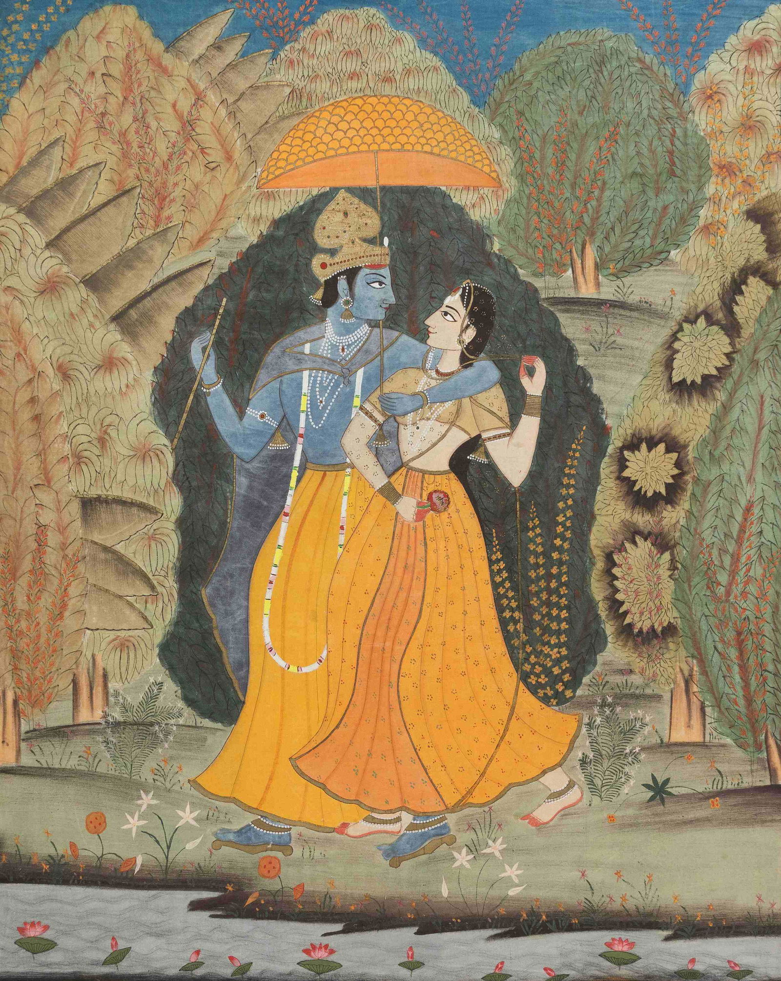 A Contemporary Indian Painting on Fabric 42 x 34 (1 of 1)