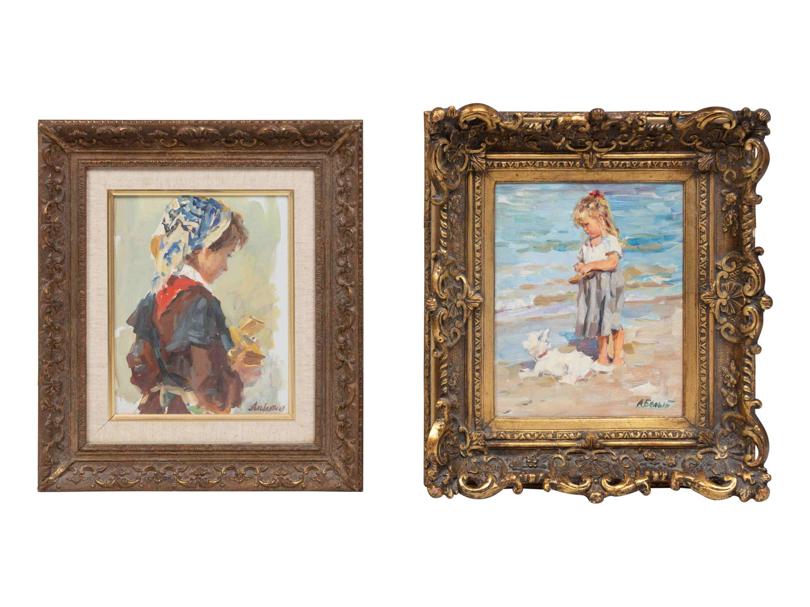 Two Small Paintings of Young Girls (1 of 3)