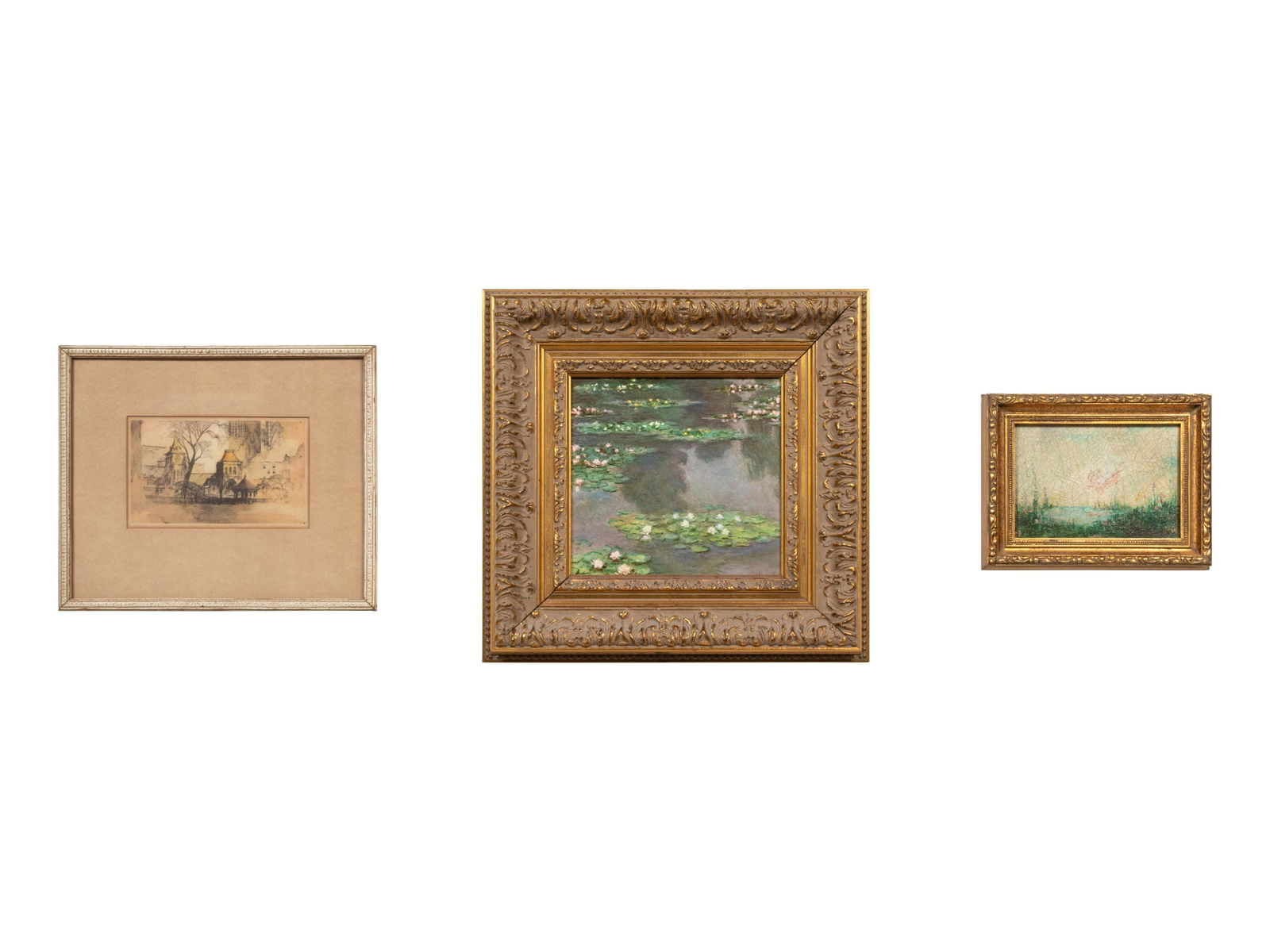 A Collection of Three Small Framed Artworks Sight size (1 of 4)