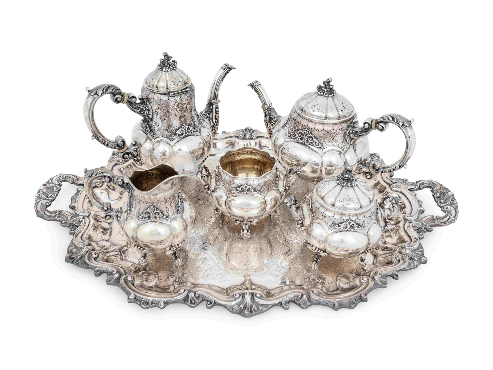 An Italian Silver Five Piece Tea and Coffee Service, (1 of 1)