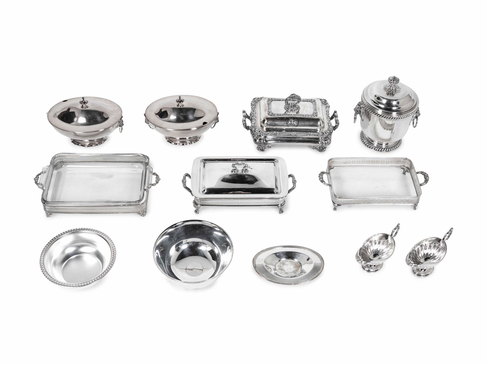A Collection of Eleven Silver-Plate Serving Articles (1 of 1)
