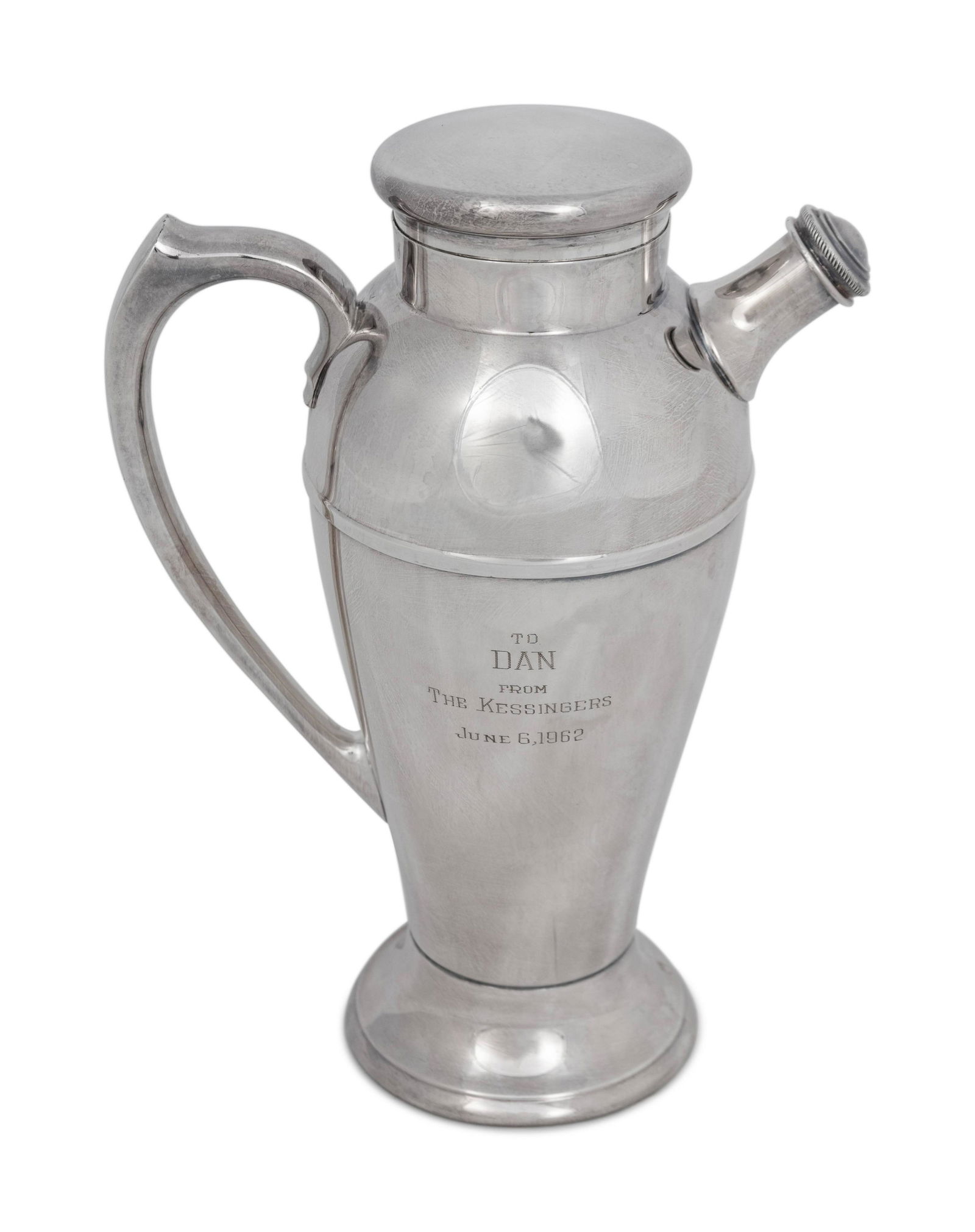 Twelve Silver-Plate Articles Height of tallest 11 1/2: Twelve Silver-Plate Articles comprising: 7 wine coasters 2 ice buckets 1 scoop 1 wine cooler 1 cocktail shaker Height of tallest 11 1/2 inches. Property from the Estate of Sally Gatling Tomlins