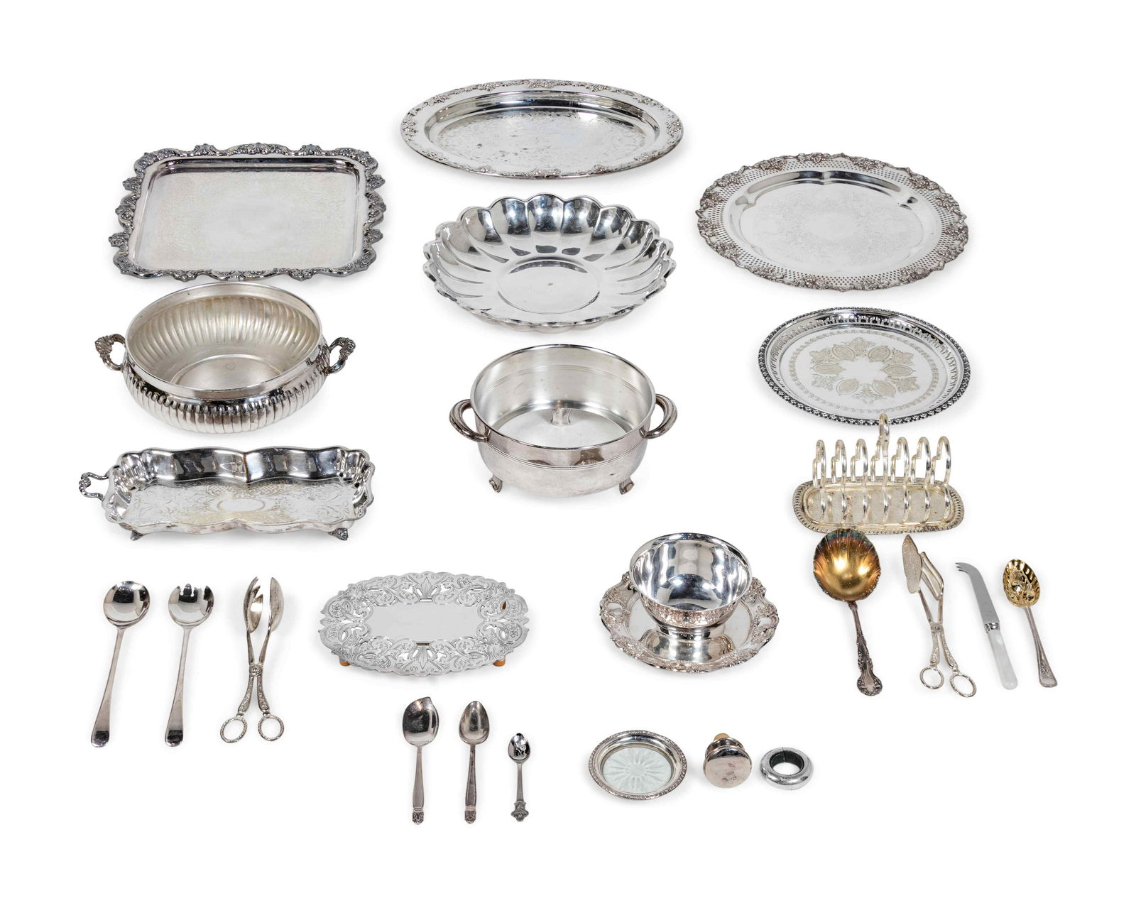 A Collection of Forty-Two Silver-Plate Serving Articles (1 of 1)