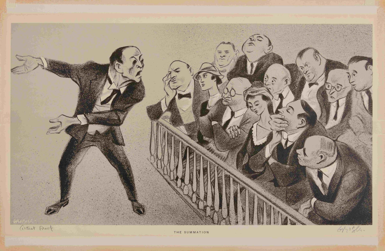 William Gropper (American, 1897-1977) A group of three: William Gropper(American, 1897-1977)A group of three printslithographseach signed in pencillargest: 12 x 21 1/2 inches.