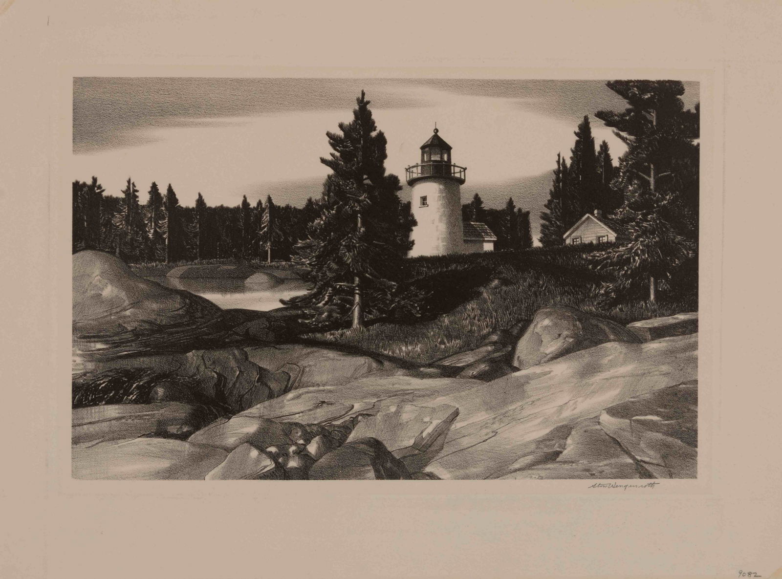 Stow Wengenroth (American, 1906-1978) A pair of prints (1 of 3)