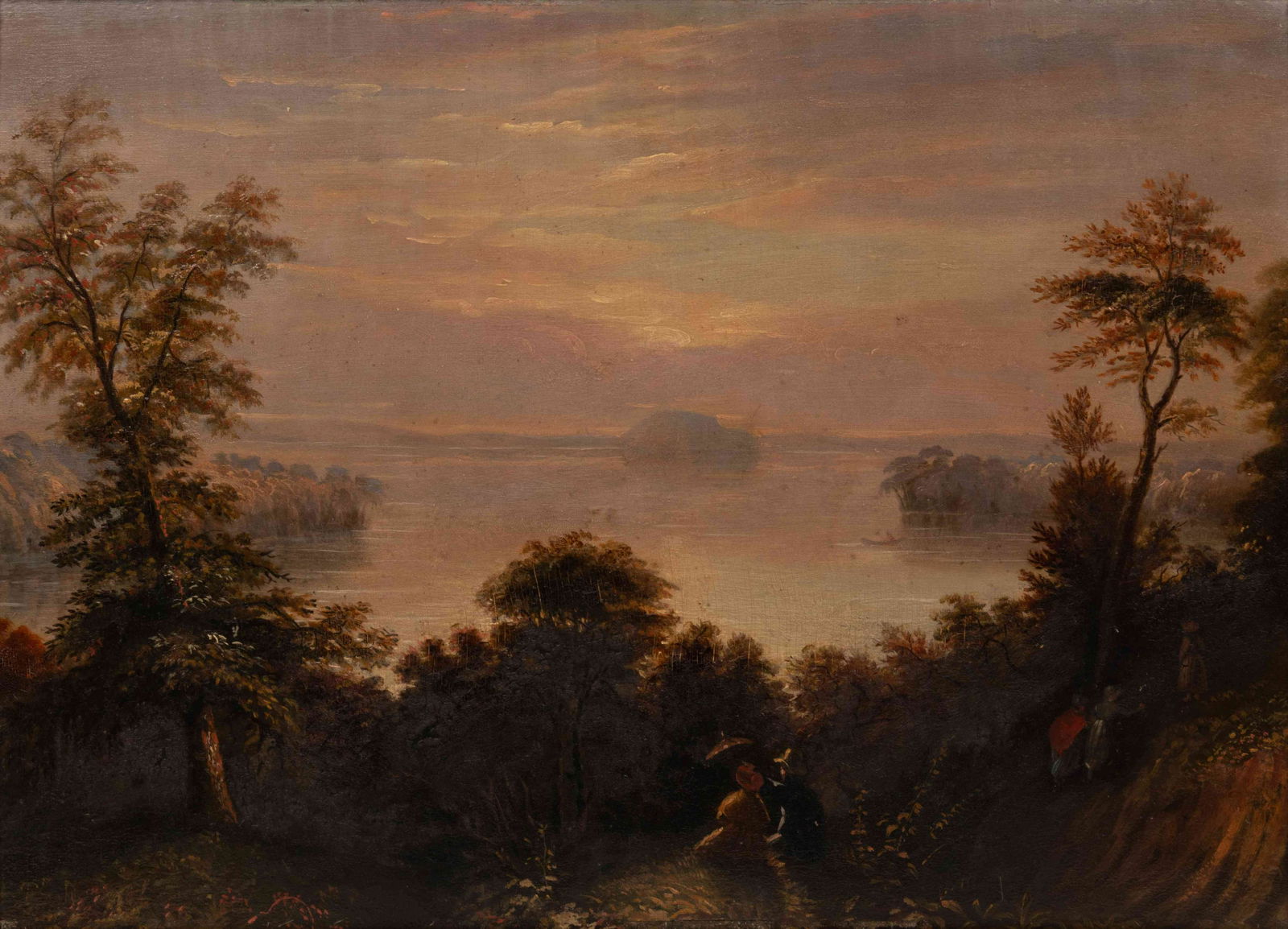 Hudson River School 19th century Landscape with Figures (1 of 3)