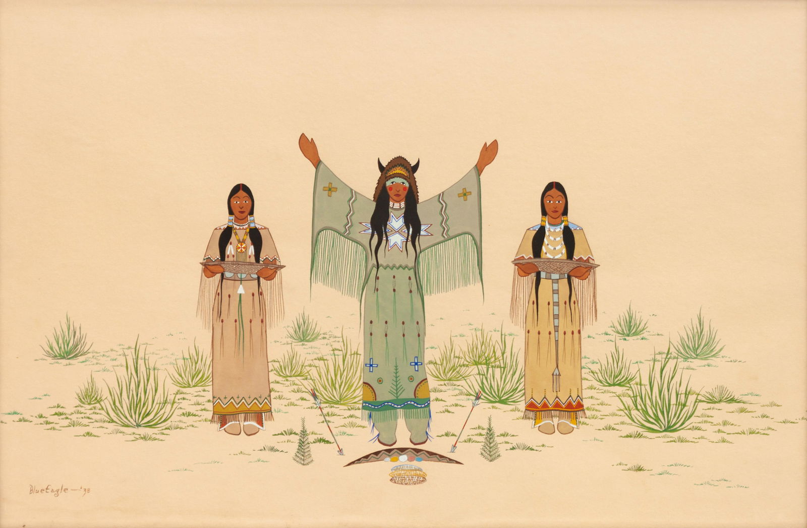 Acee Blue Eagle  Creek-Pawnee, 1909-1959) Lot is (1 of 2)