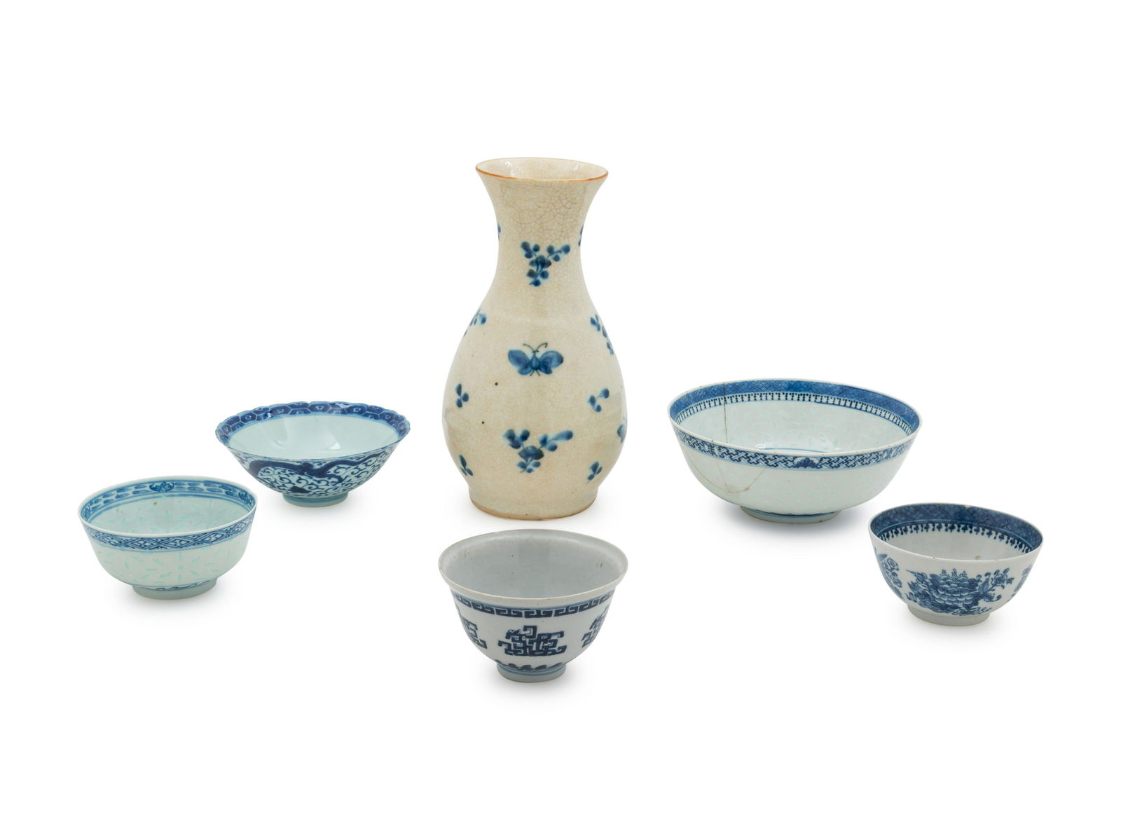 A Group of Six Chinese Blue and White Porcelain (1 of 3)