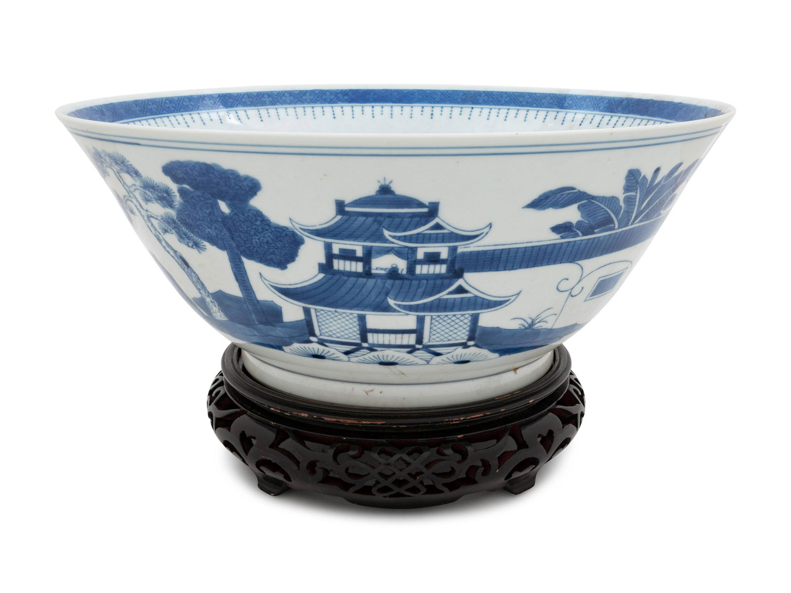 Three Chinese Export Blue and White Porcelain Punch (1 of 4)
