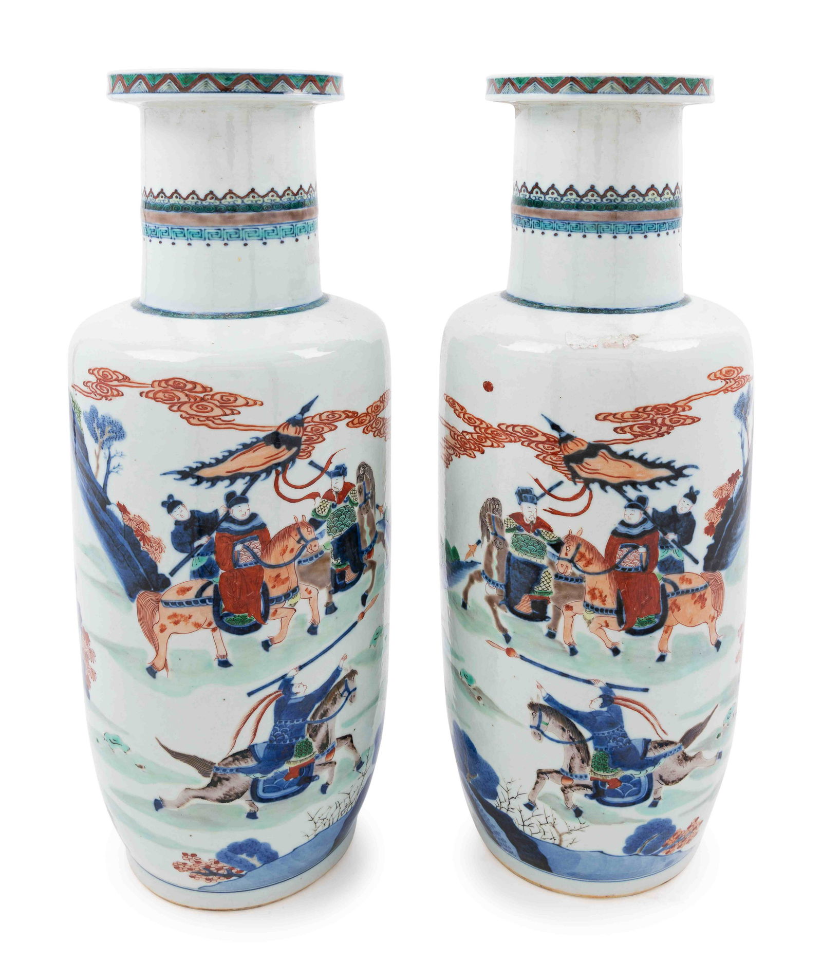 A Pair of Chinese Underglaze Blue and Wucai Porcelain (1 of 1)