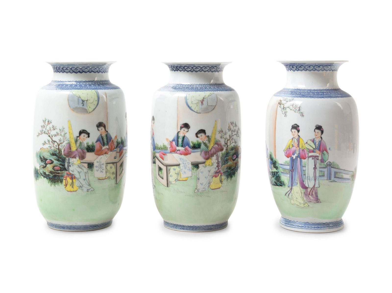 Three Chinese Famille Rose Porcelain Vases (1 of 1)