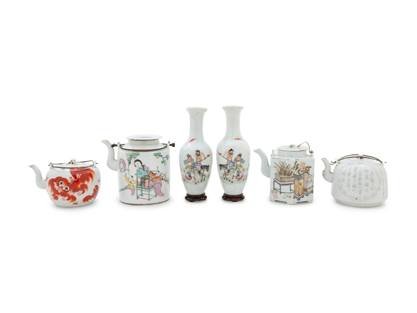 Six Chinese Famille Rose Porcelain Wares (1 of 2)