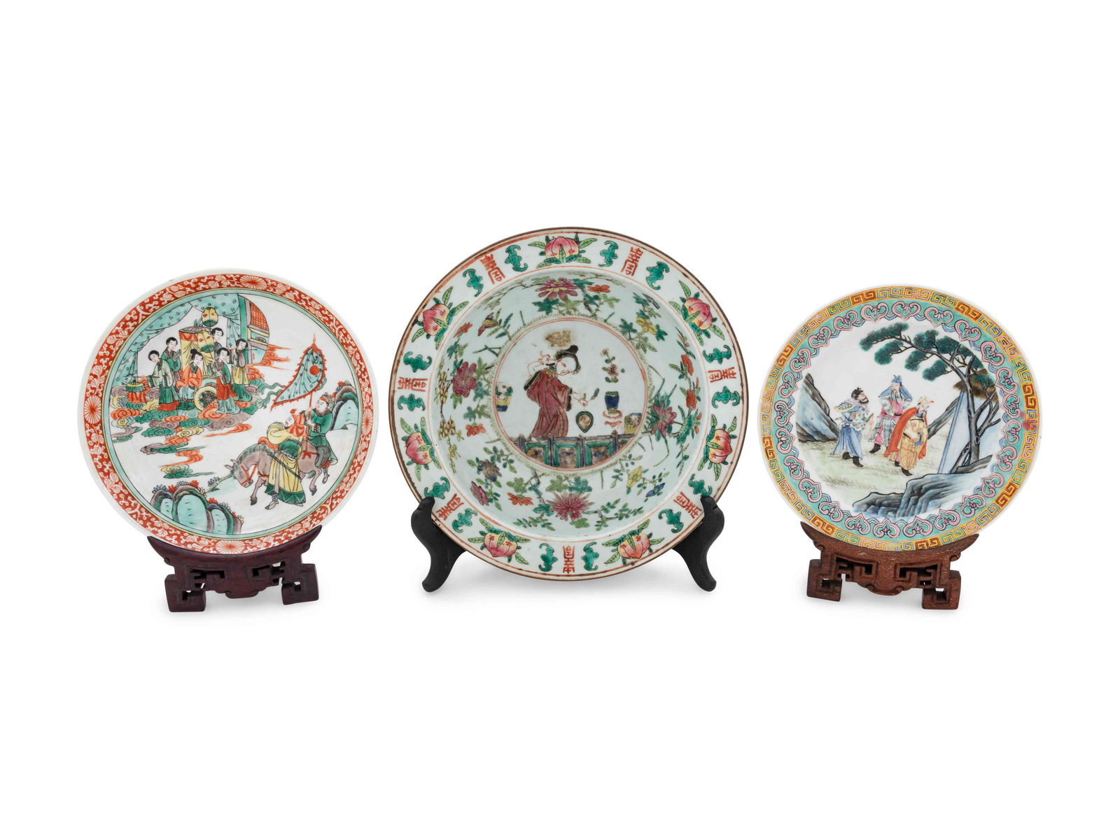 Three Chinese 'Figure' Porcelain Plates (1 of 5)