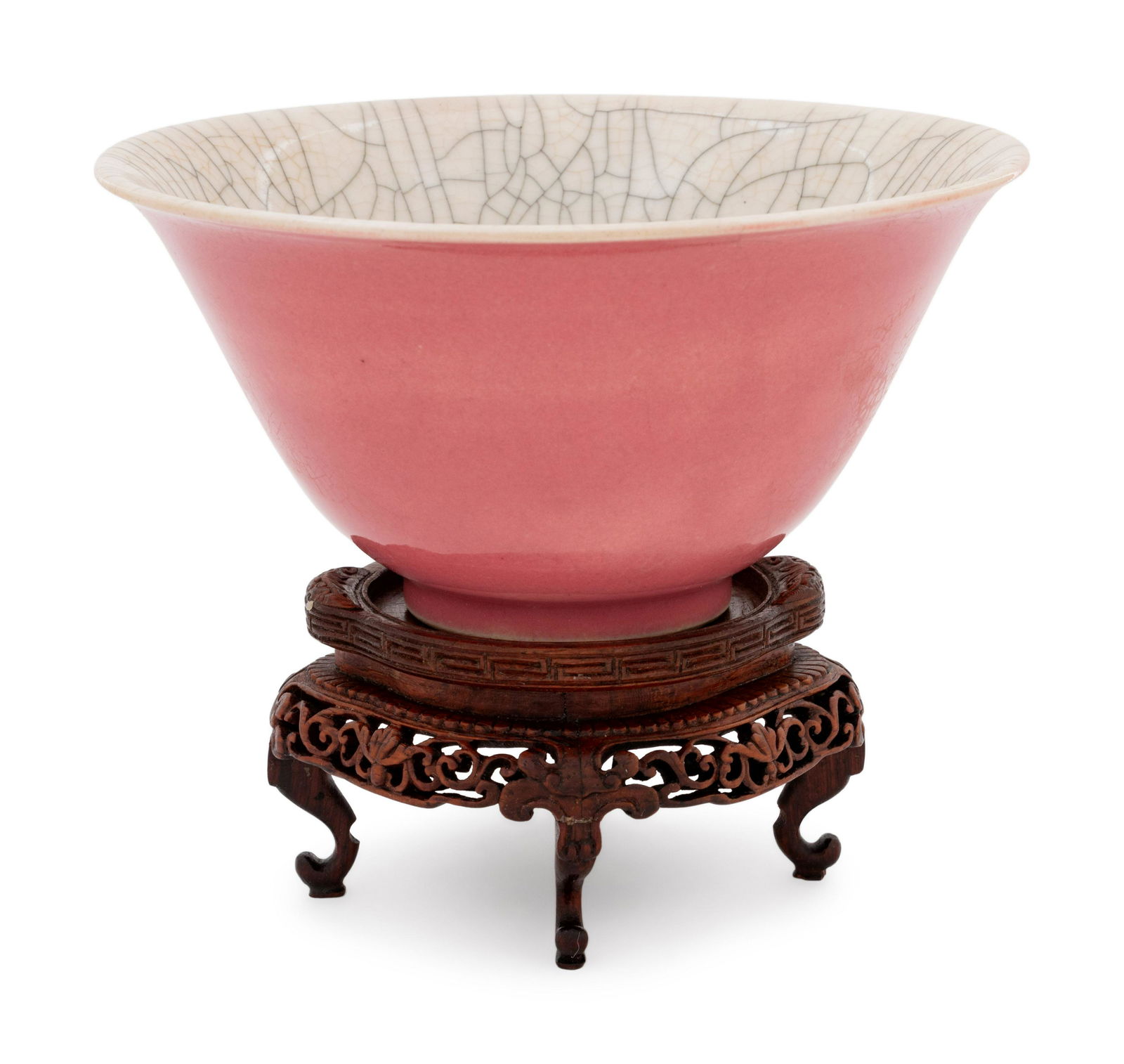 A Chinese Pink and Crackle Glazed Porcelain Bowl (1 of 3)