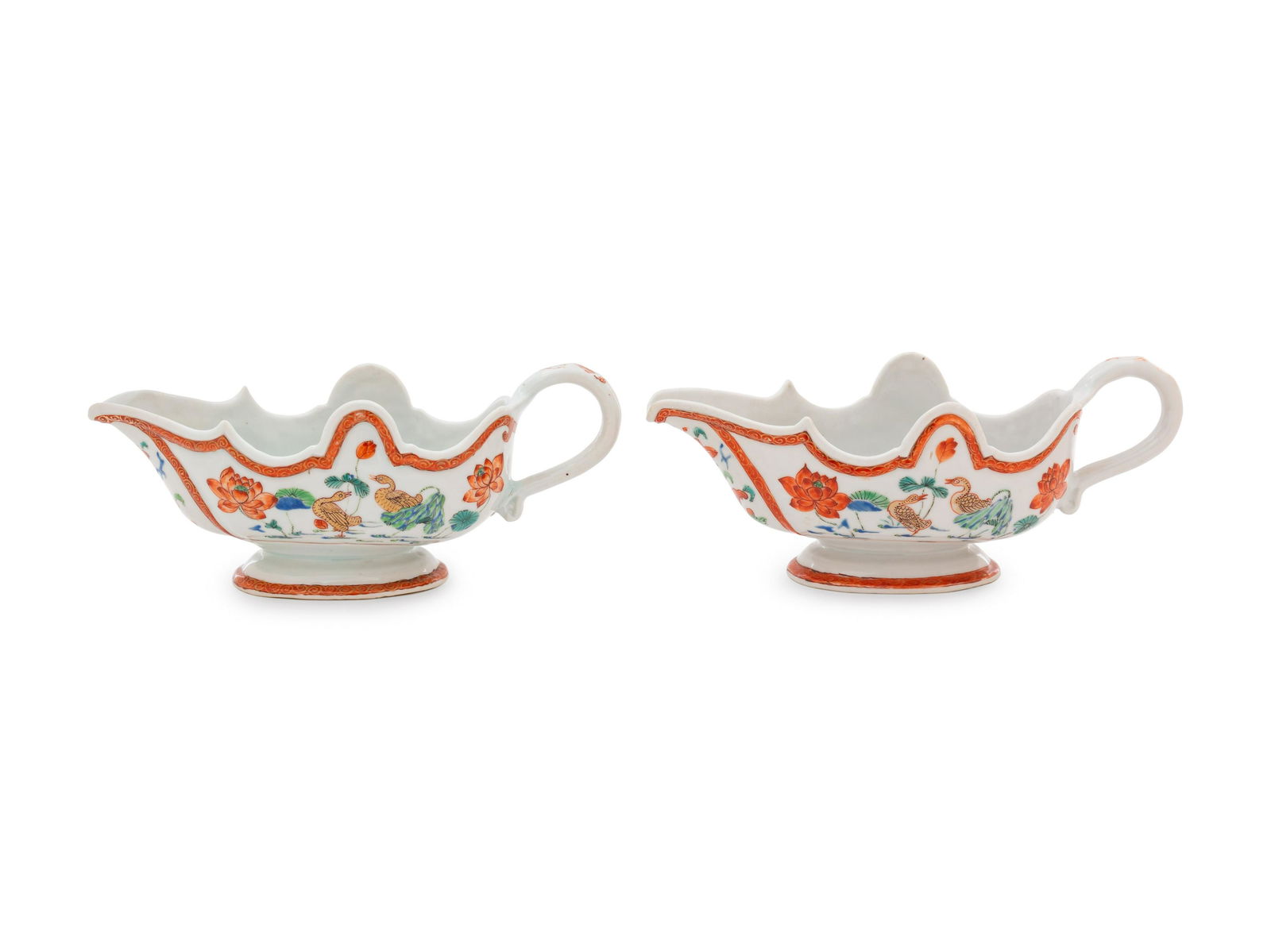 A Pair of Chinese Export Famille Verte Porcelain Sauce (1 of 3)