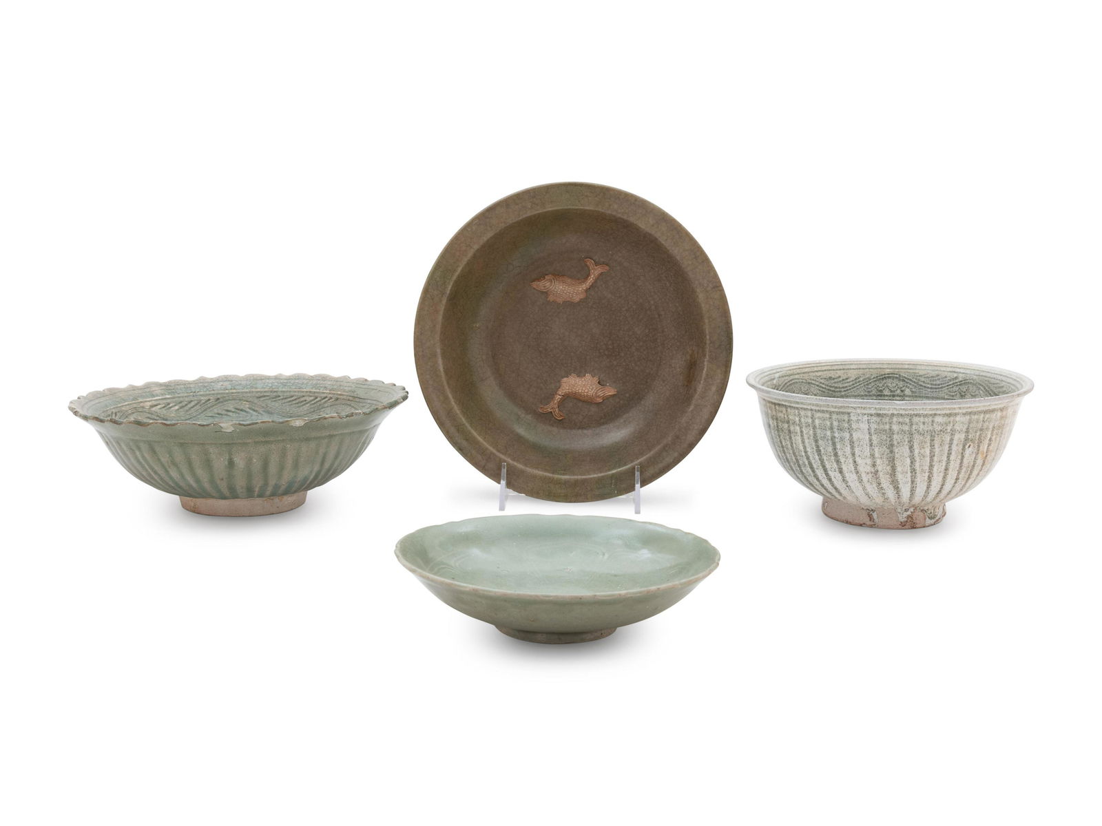 Eight Chinese Export Celadon Glazed Bowls (1 of 3)